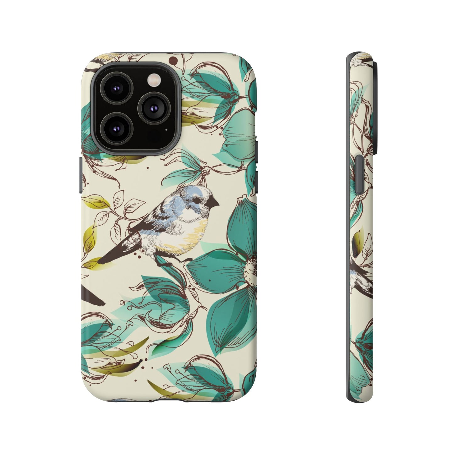 Floral Bird Phone Case - Tough Cases for Nature Lovers