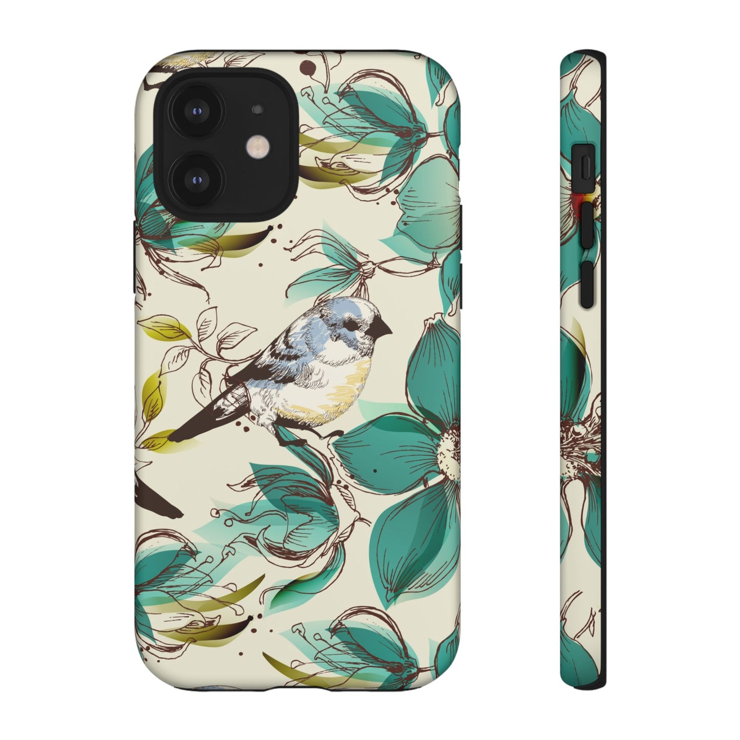 Floral Bird Phone Case - Tough Cases for Nature Lovers