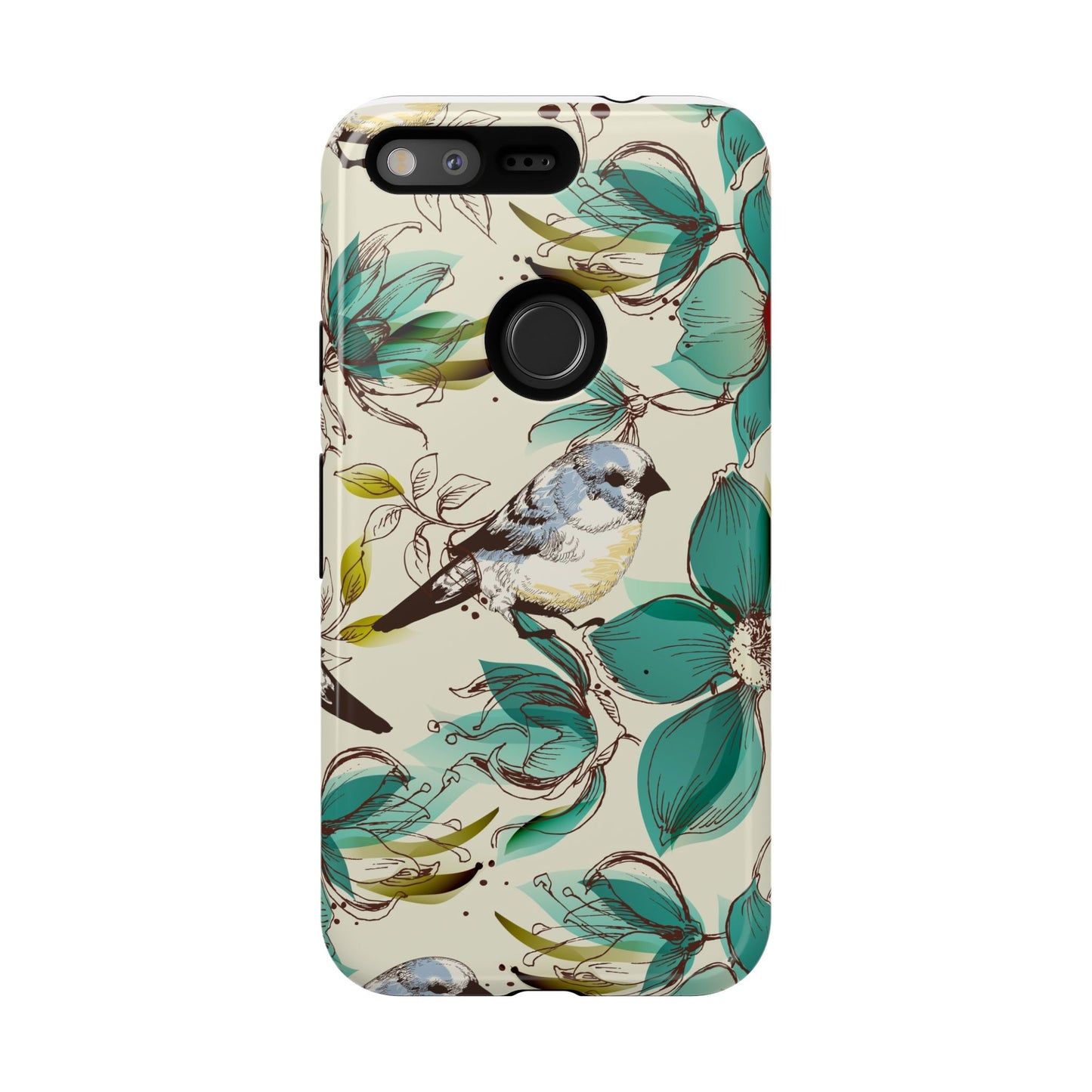 Floral Bird Phone Case - Tough Cases for Nature Lovers