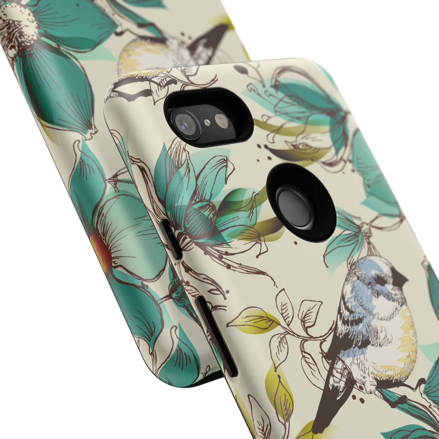 Floral Bird Phone Case - Tough Cases for Nature Lovers