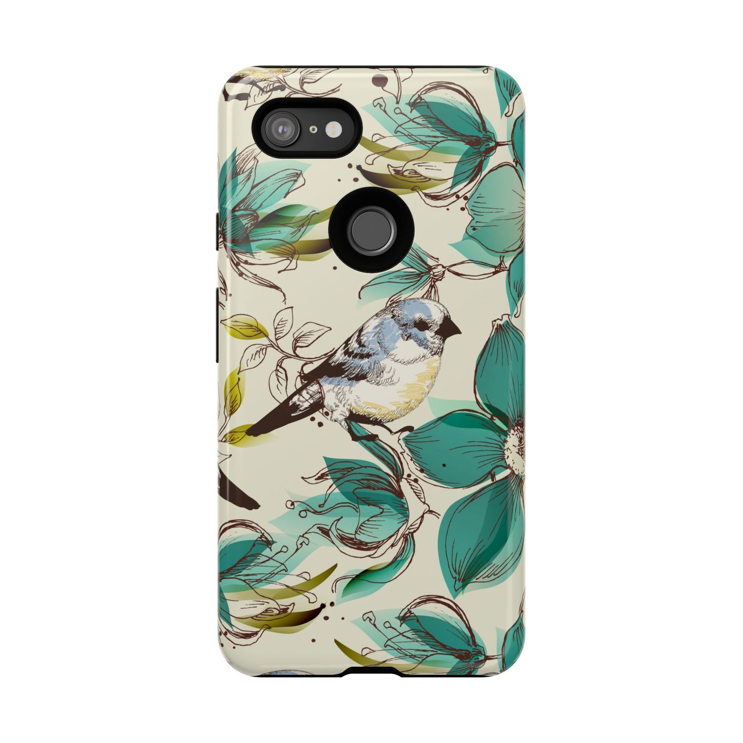 Floral Bird Phone Case - Tough Cases for Nature Lovers