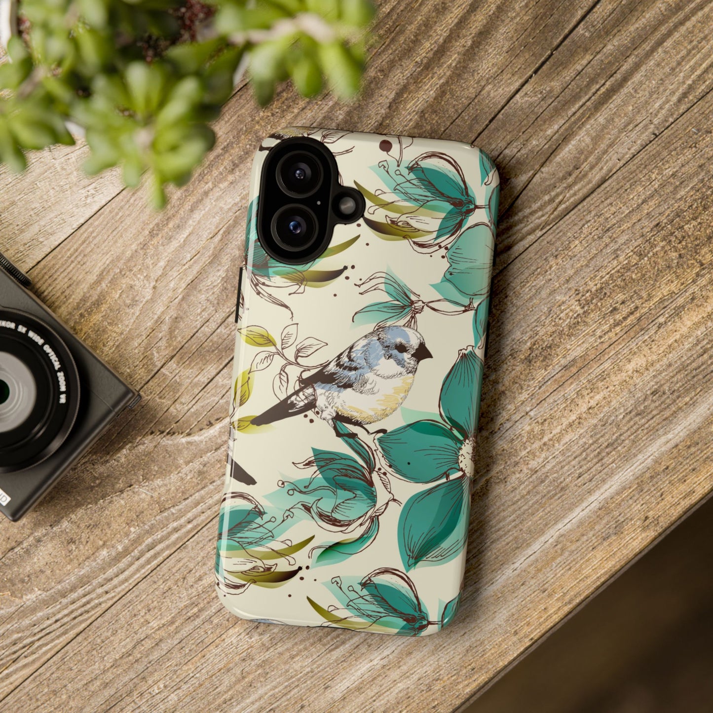 Floral Bird Phone Case - Tough Cases for Nature Lovers