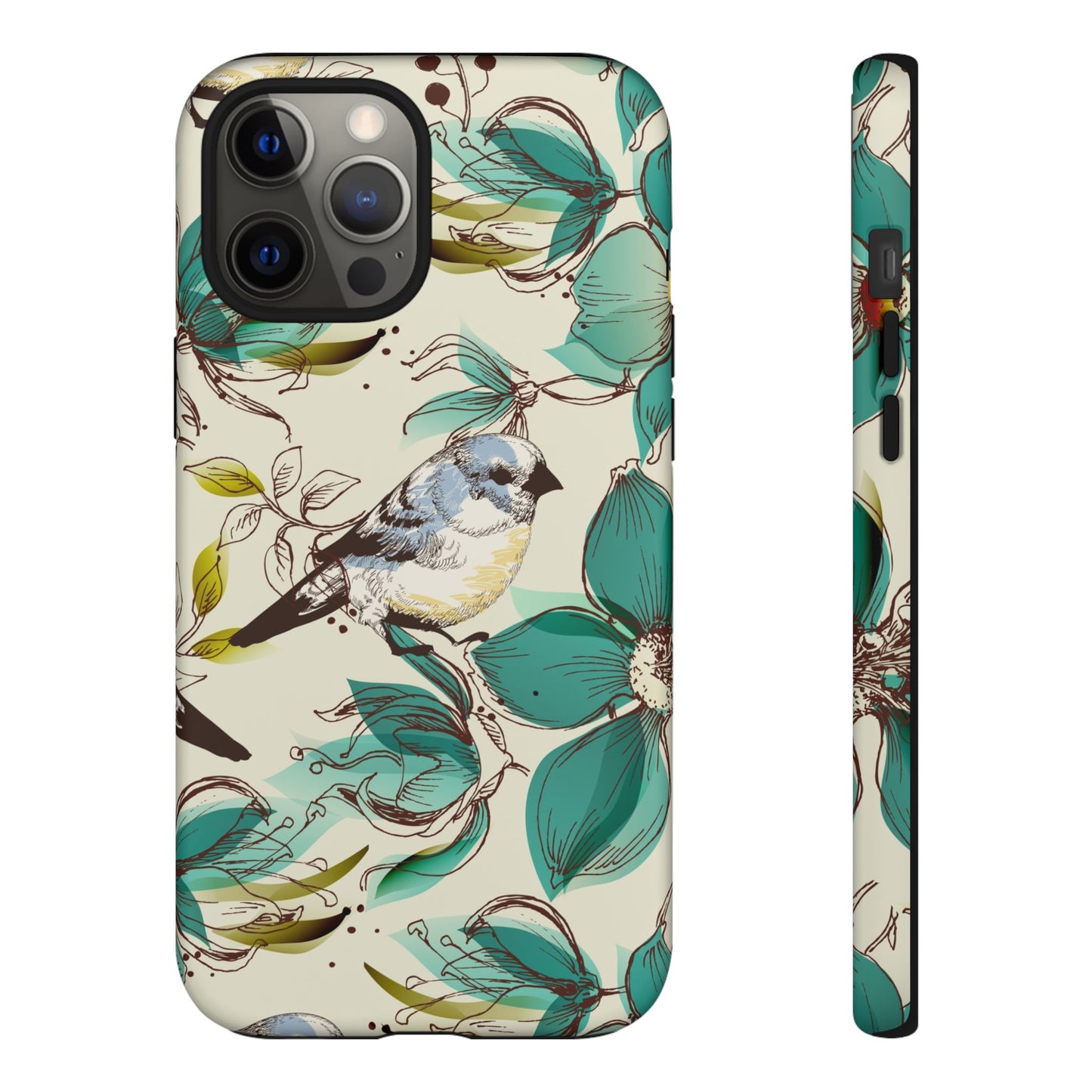 Floral Bird Phone Case - Tough Cases for Nature Lovers
