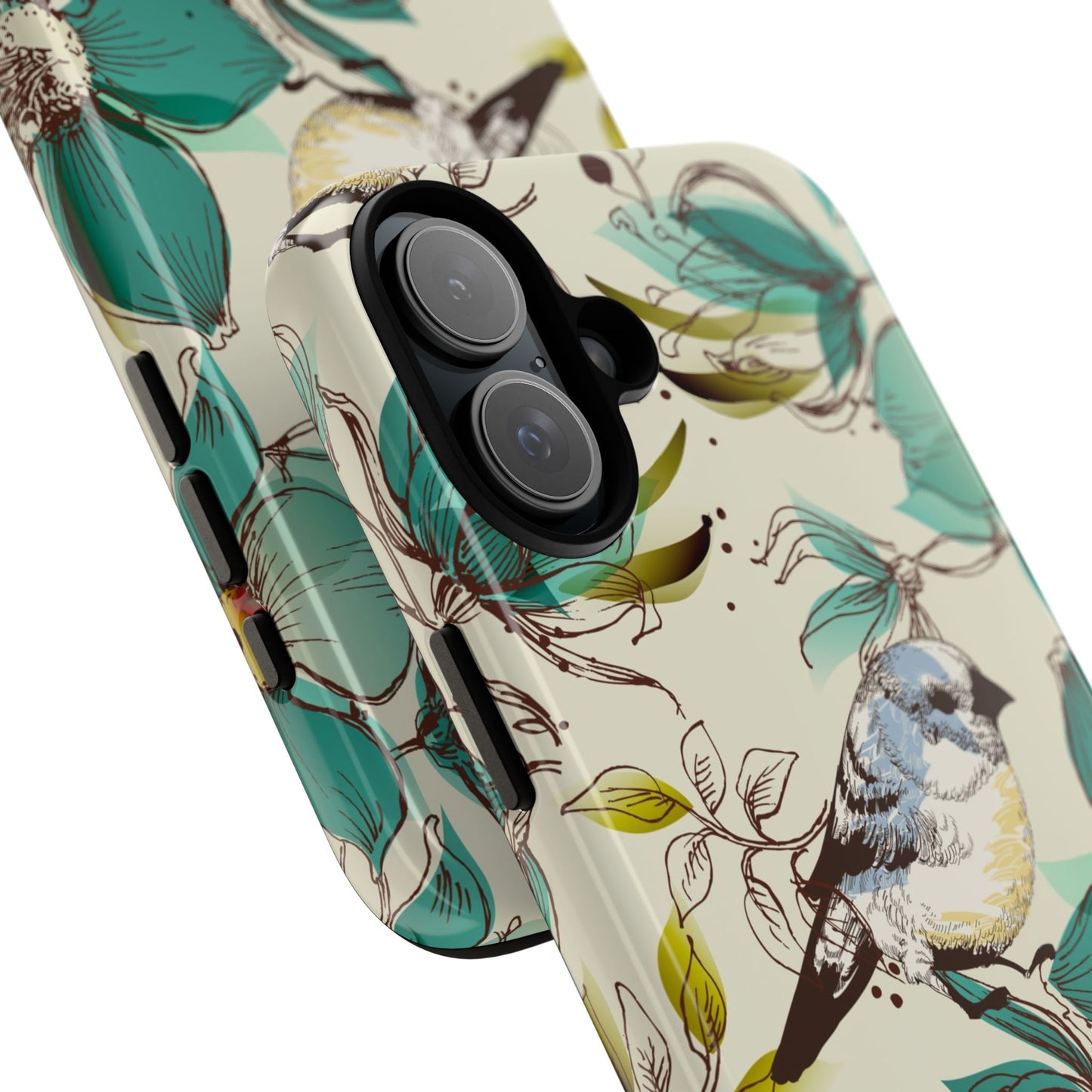 Floral Bird Phone Case - Tough Cases for Nature Lovers