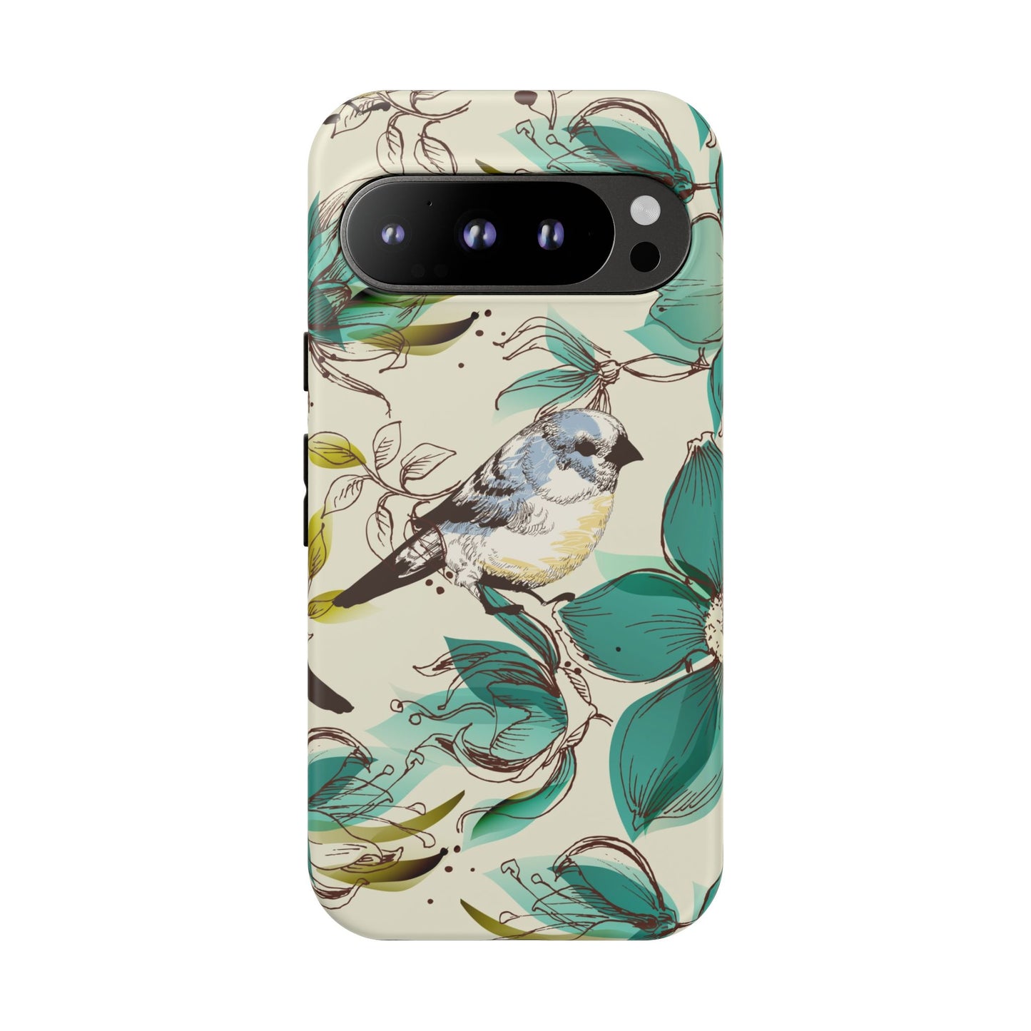 Floral Bird Phone Case - Tough Cases for Nature Lovers