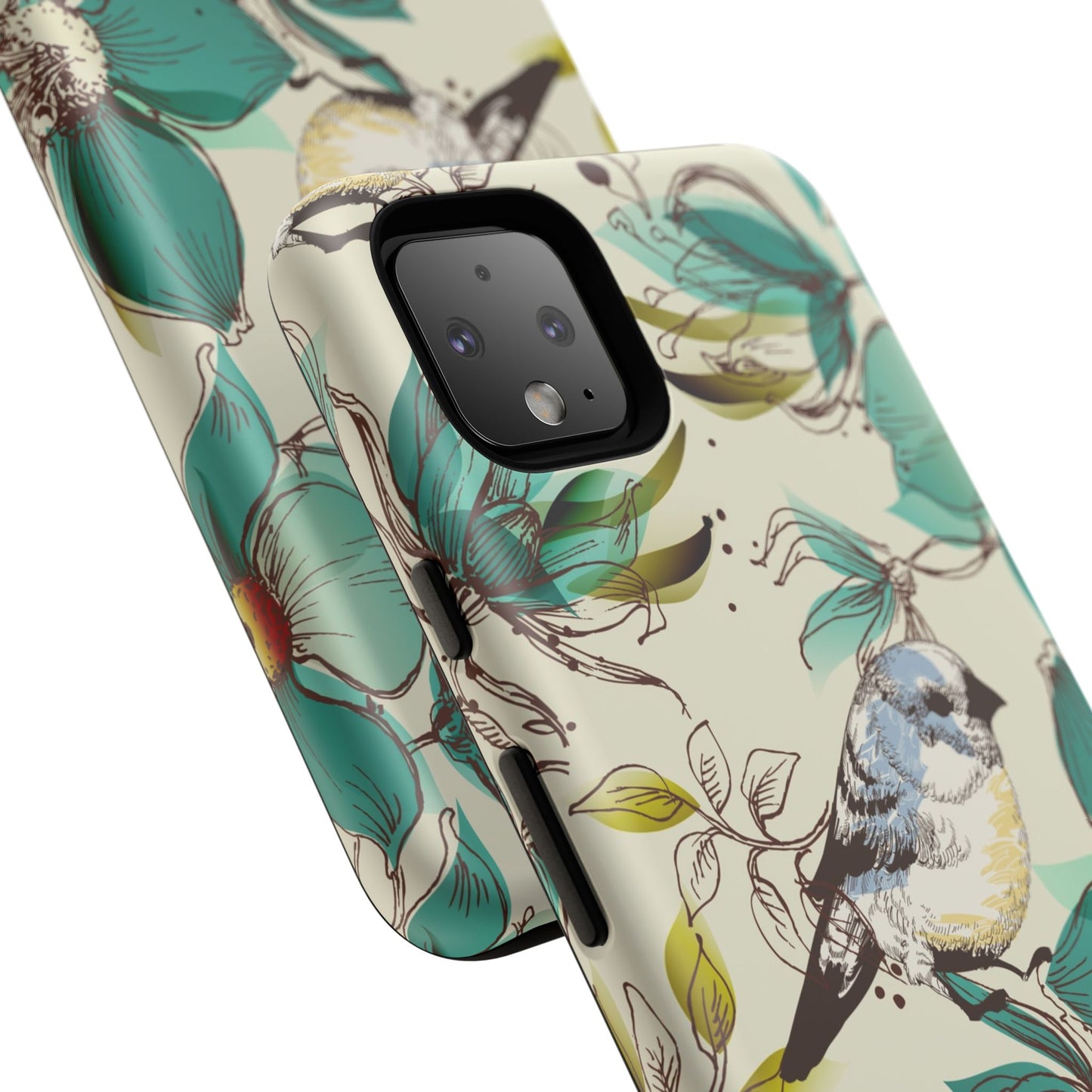 Floral Bird Phone Case - Tough Cases for Nature Lovers