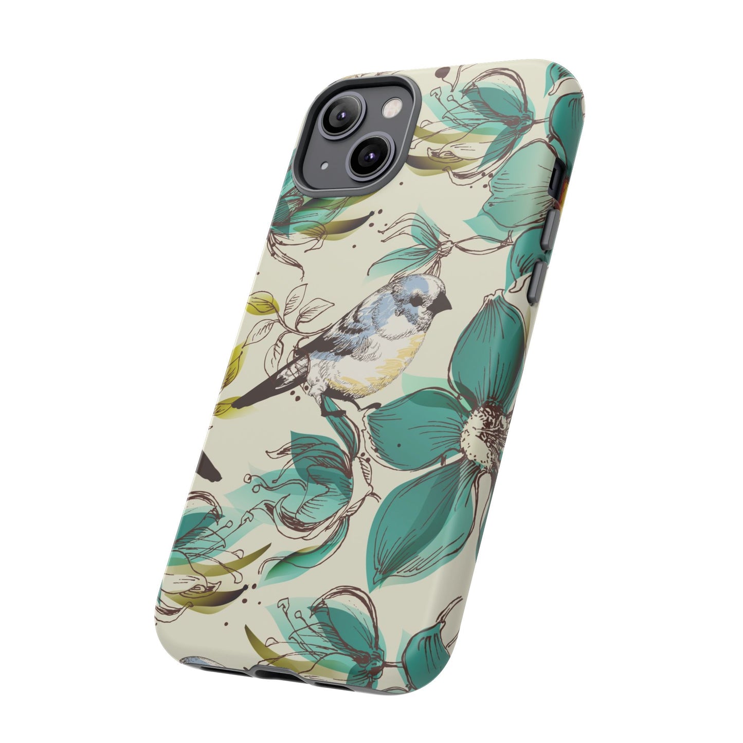 Floral Bird Phone Case - Tough Cases for Nature Lovers