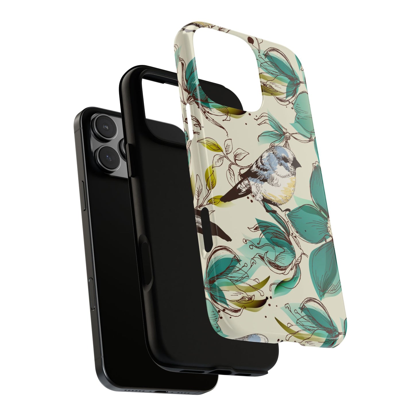 Floral Bird Phone Case - Tough Cases for Nature Lovers