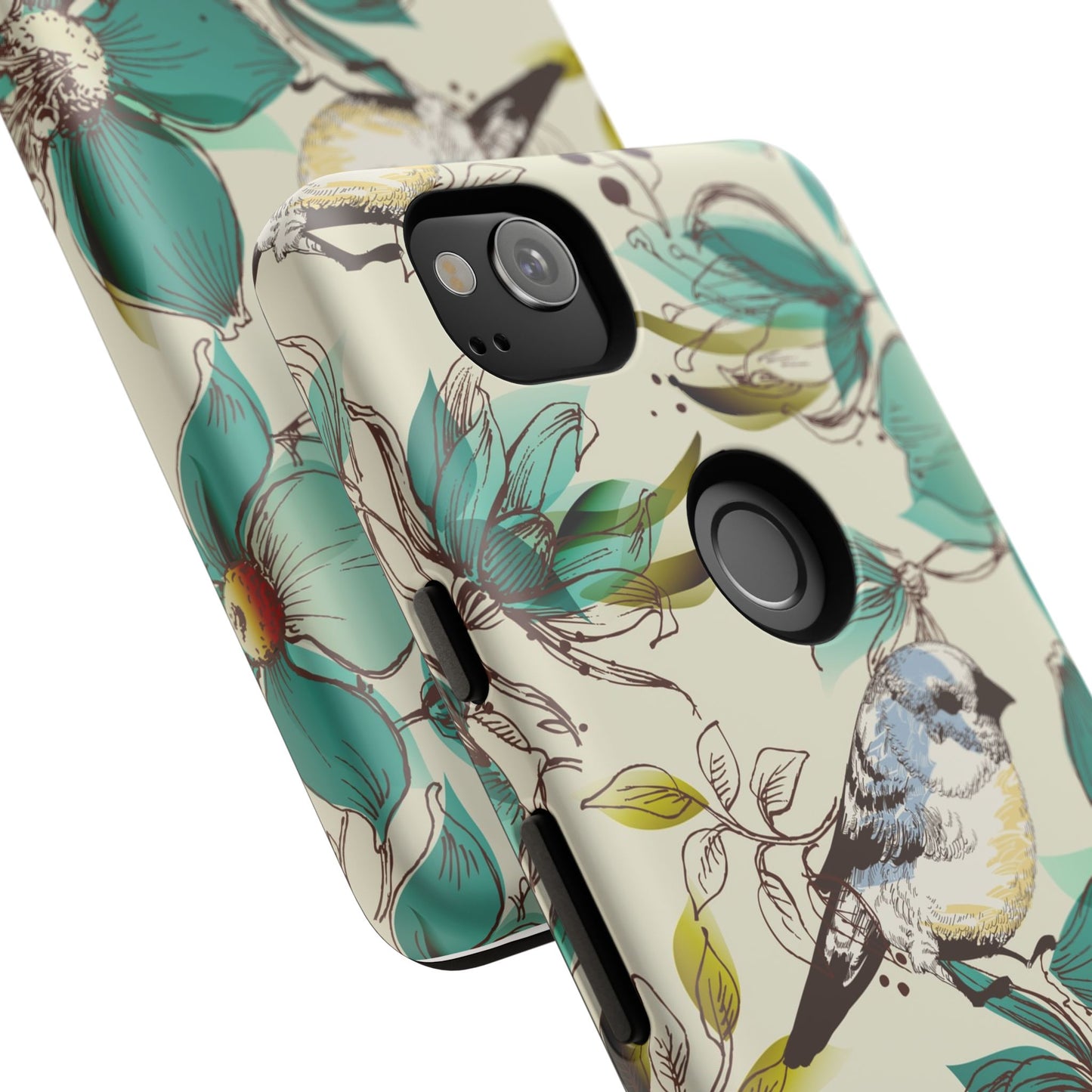 Floral Bird Phone Case - Tough Cases for Nature Lovers