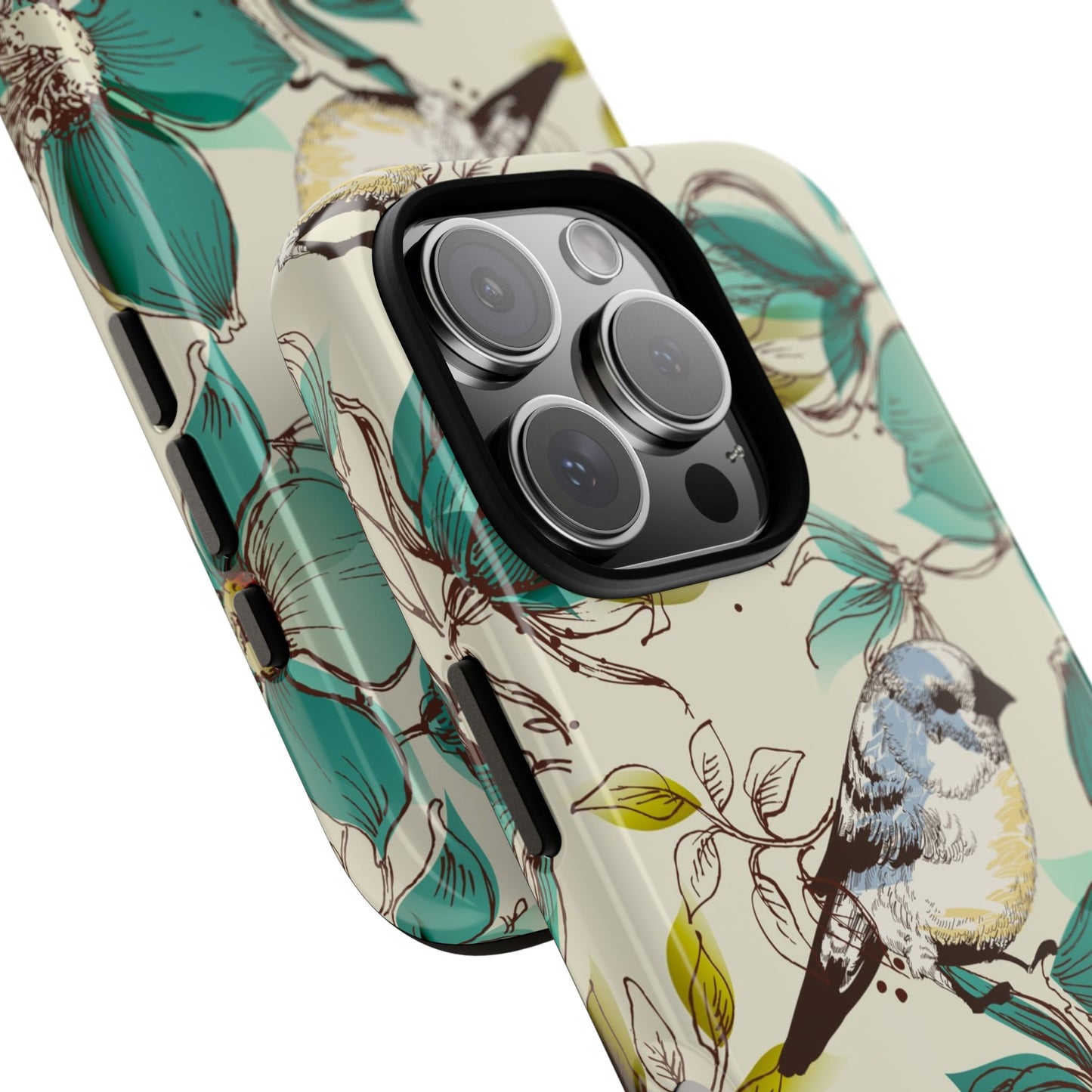 Floral Bird Phone Case - Tough Cases for Nature Lovers