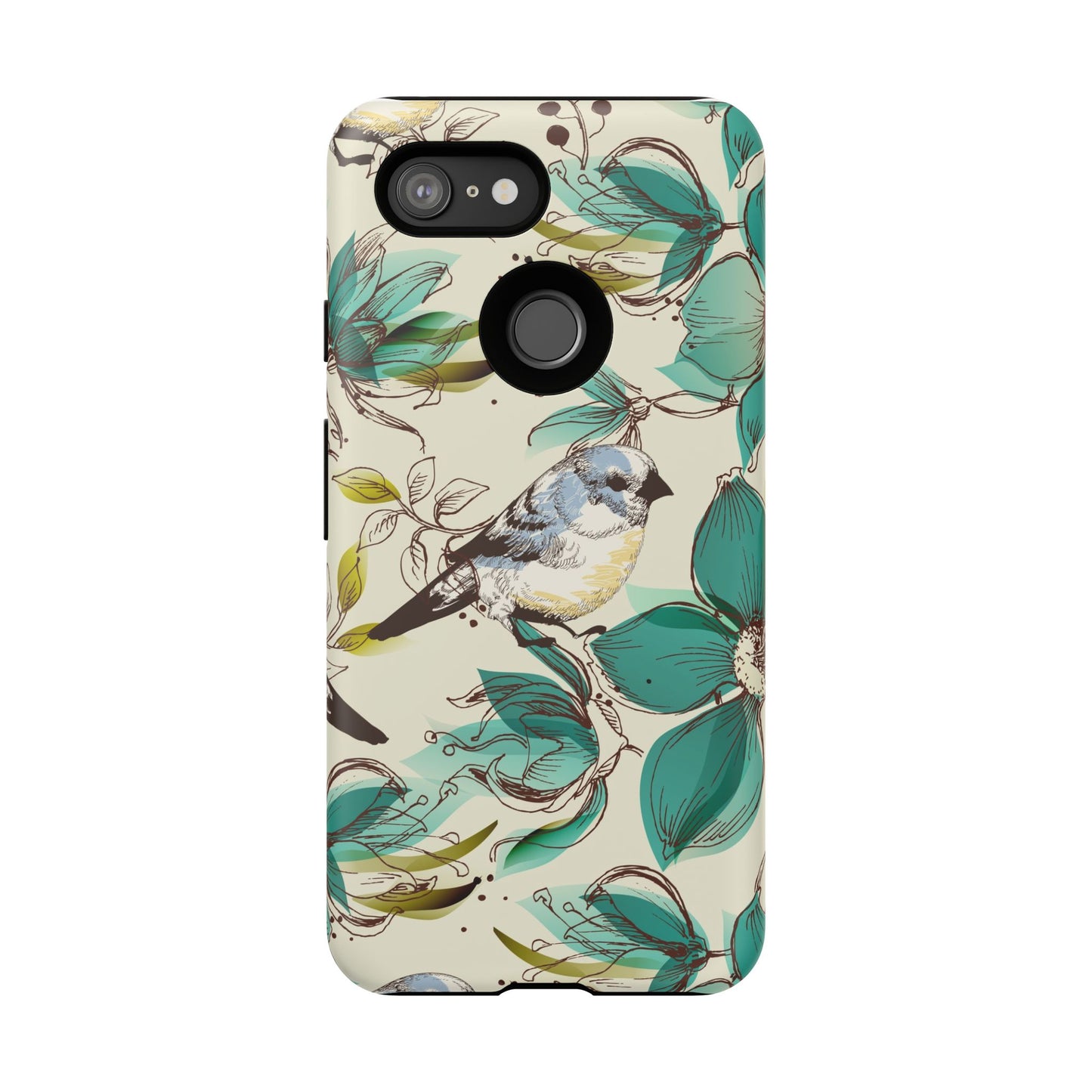 Floral Bird Phone Case - Tough Cases for Nature Lovers