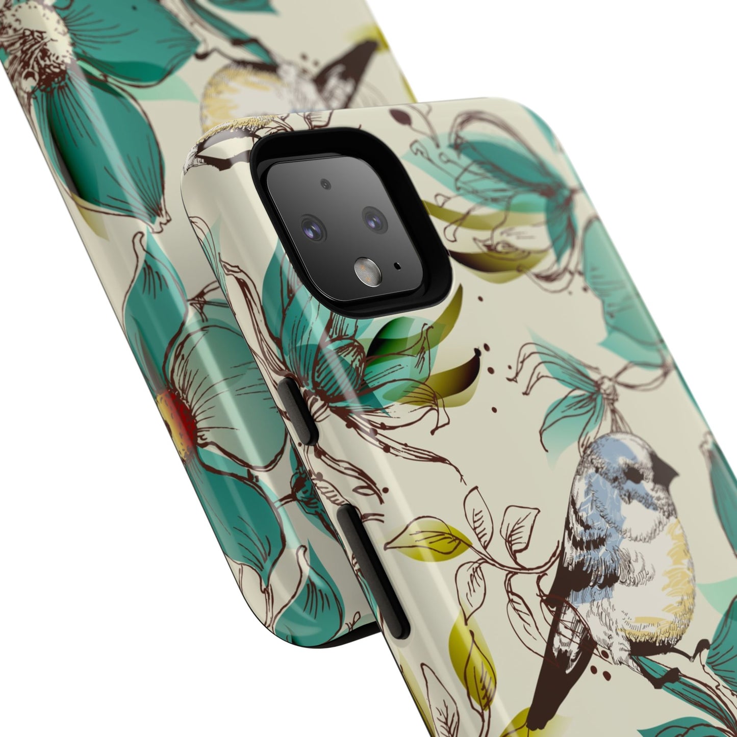 Floral Bird Phone Case - Tough Cases for Nature Lovers