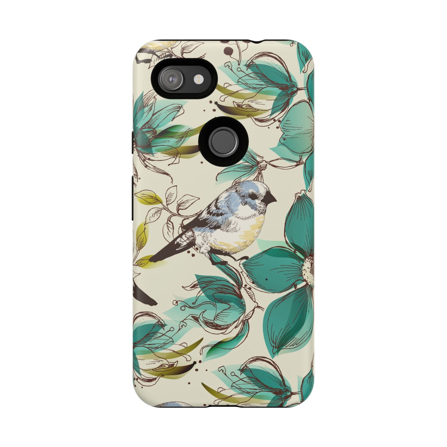 Floral Bird Phone Case - Tough Cases for Nature Lovers