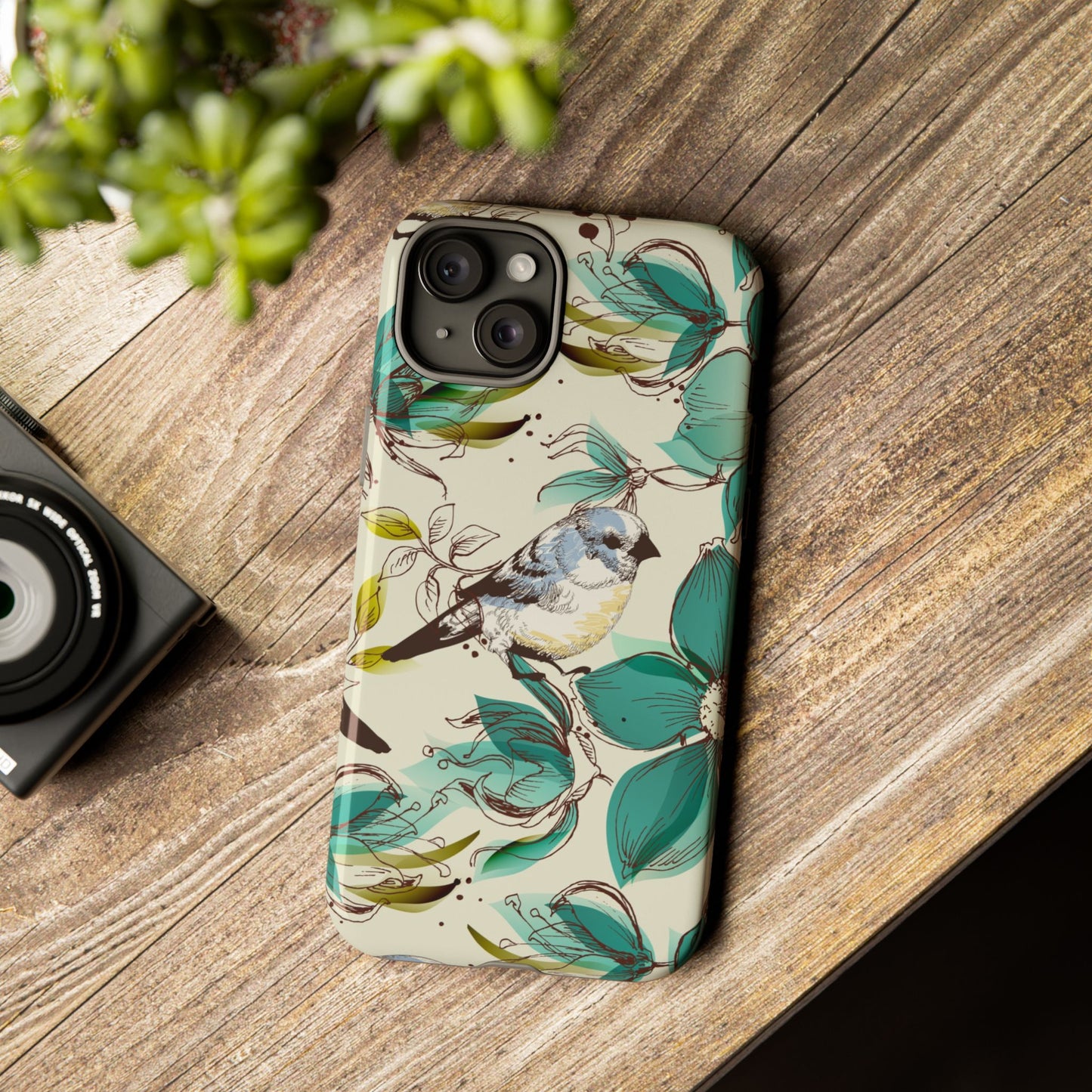 Floral Bird Phone Case - Tough Cases for Nature Lovers