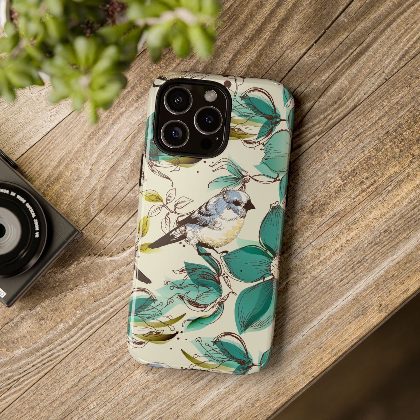 Floral Bird Phone Case - Tough Cases for Nature Lovers