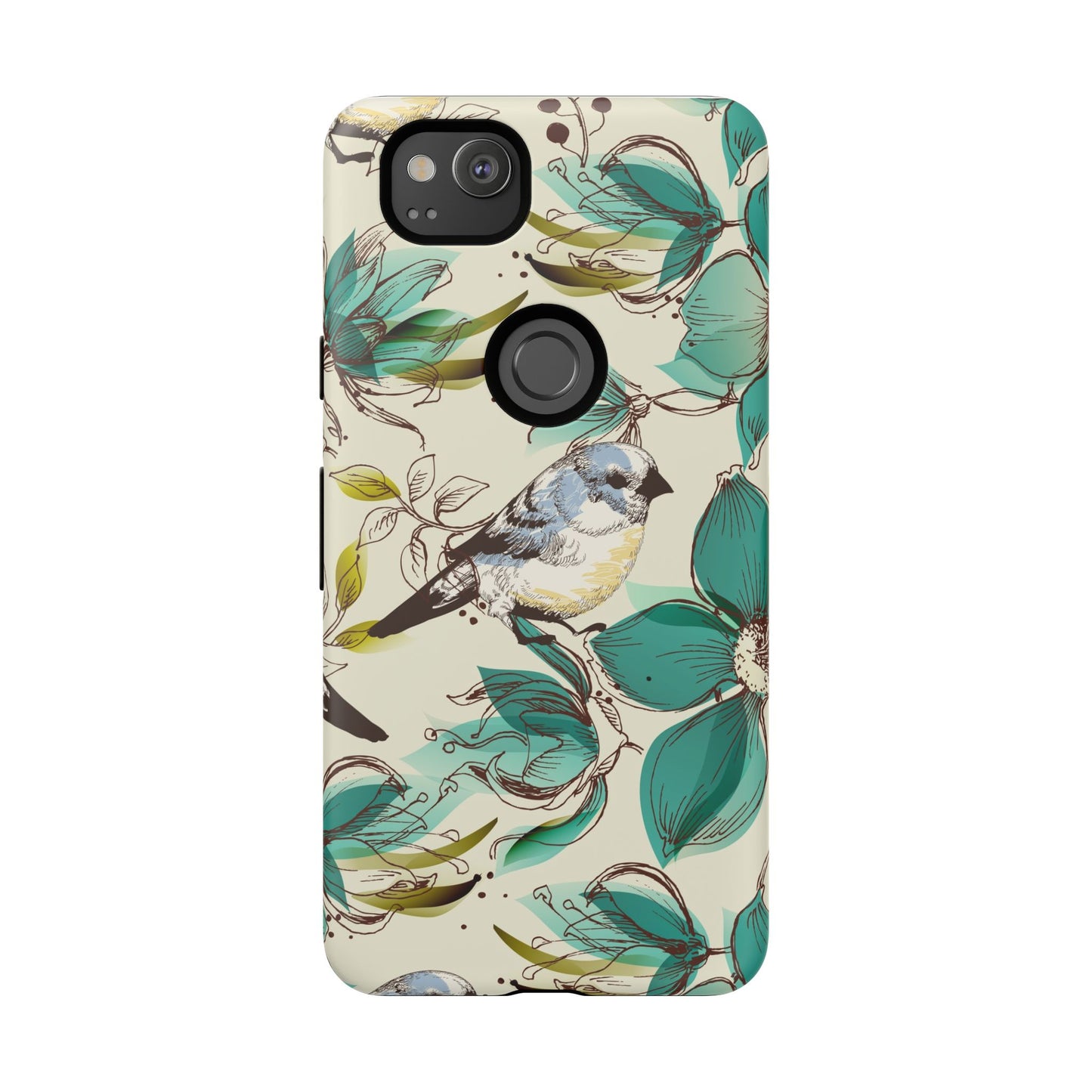 Floral Bird Phone Case - Tough Cases for Nature Lovers