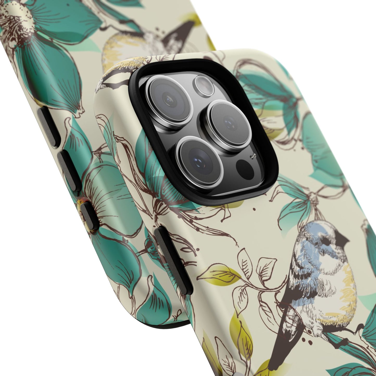 Floral Bird Phone Case - Tough Cases for Nature Lovers