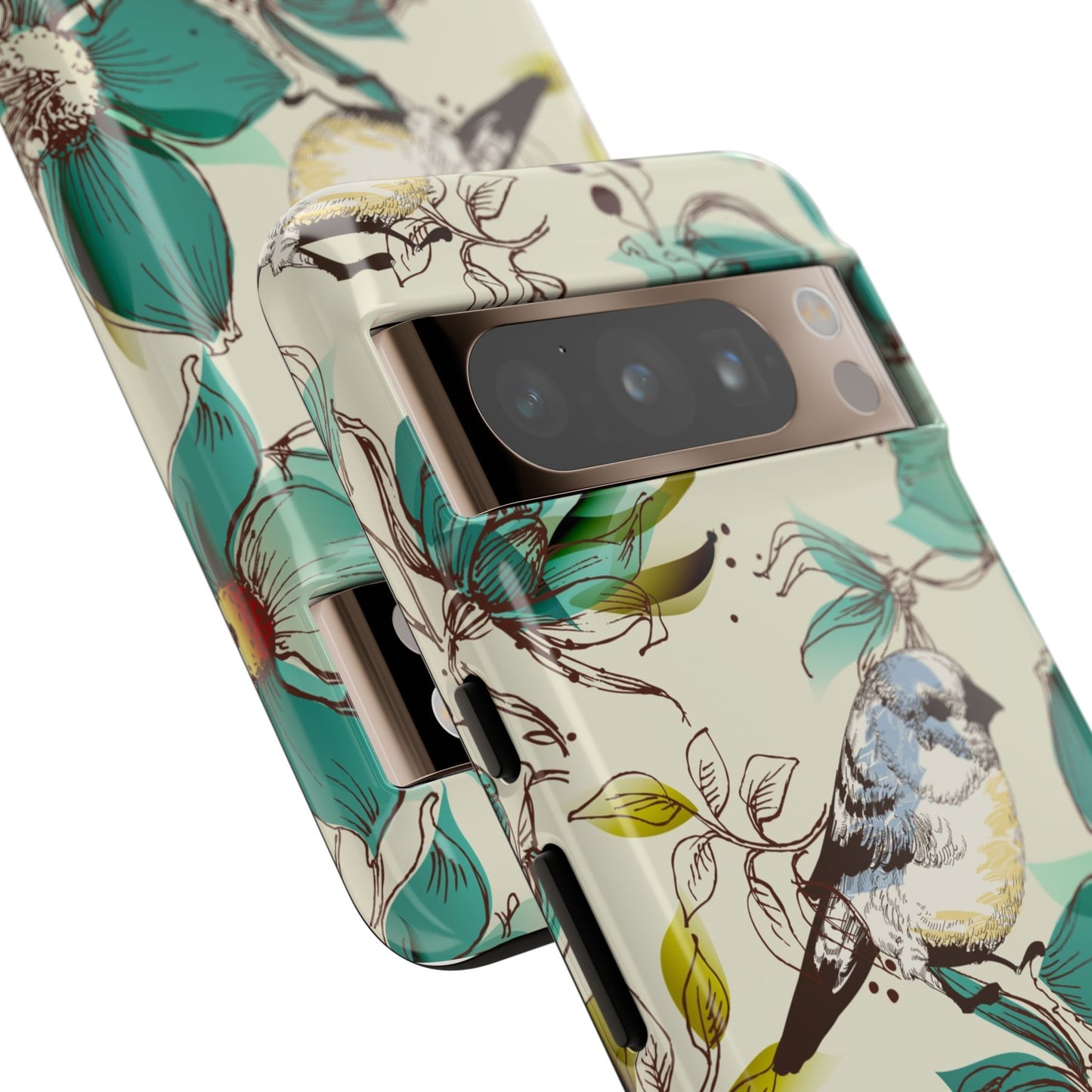Floral Bird Phone Case - Tough Cases for Nature Lovers