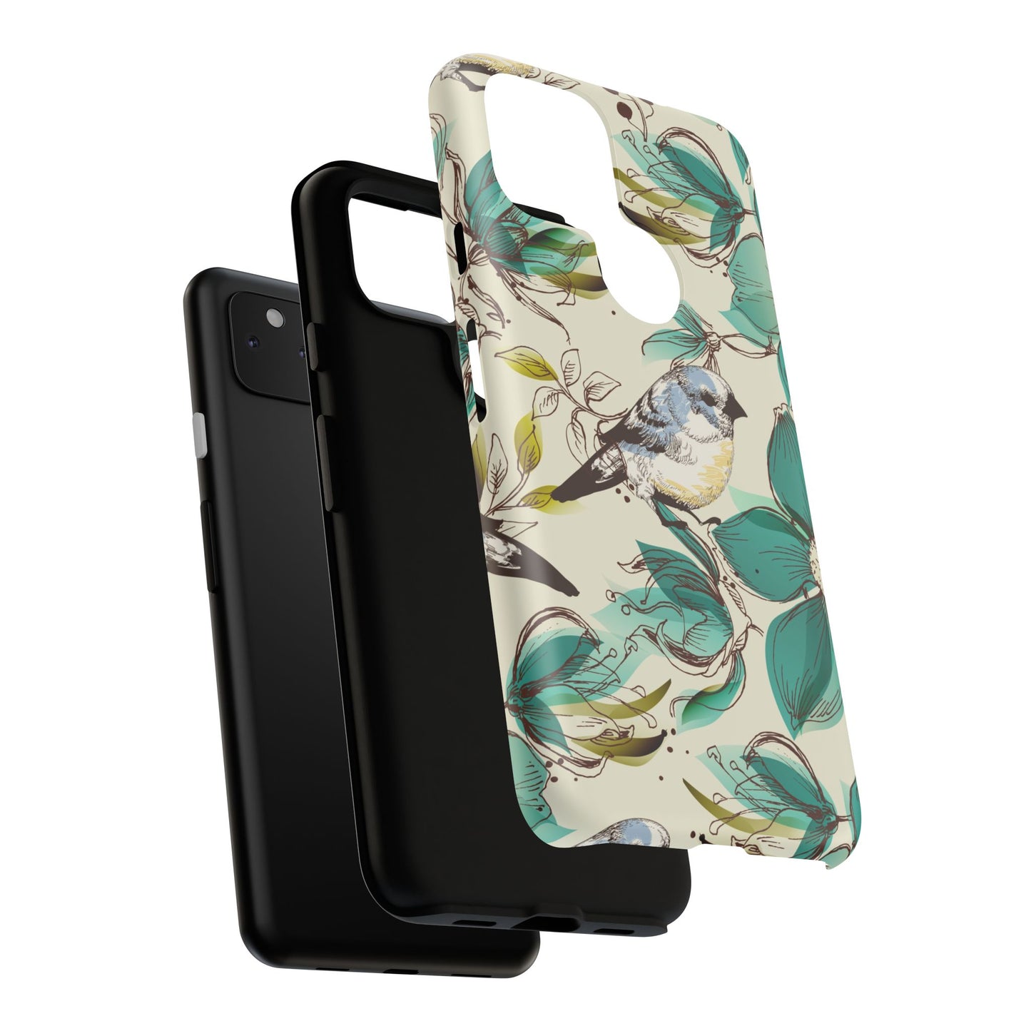 Floral Bird Phone Case - Tough Cases for Nature Lovers