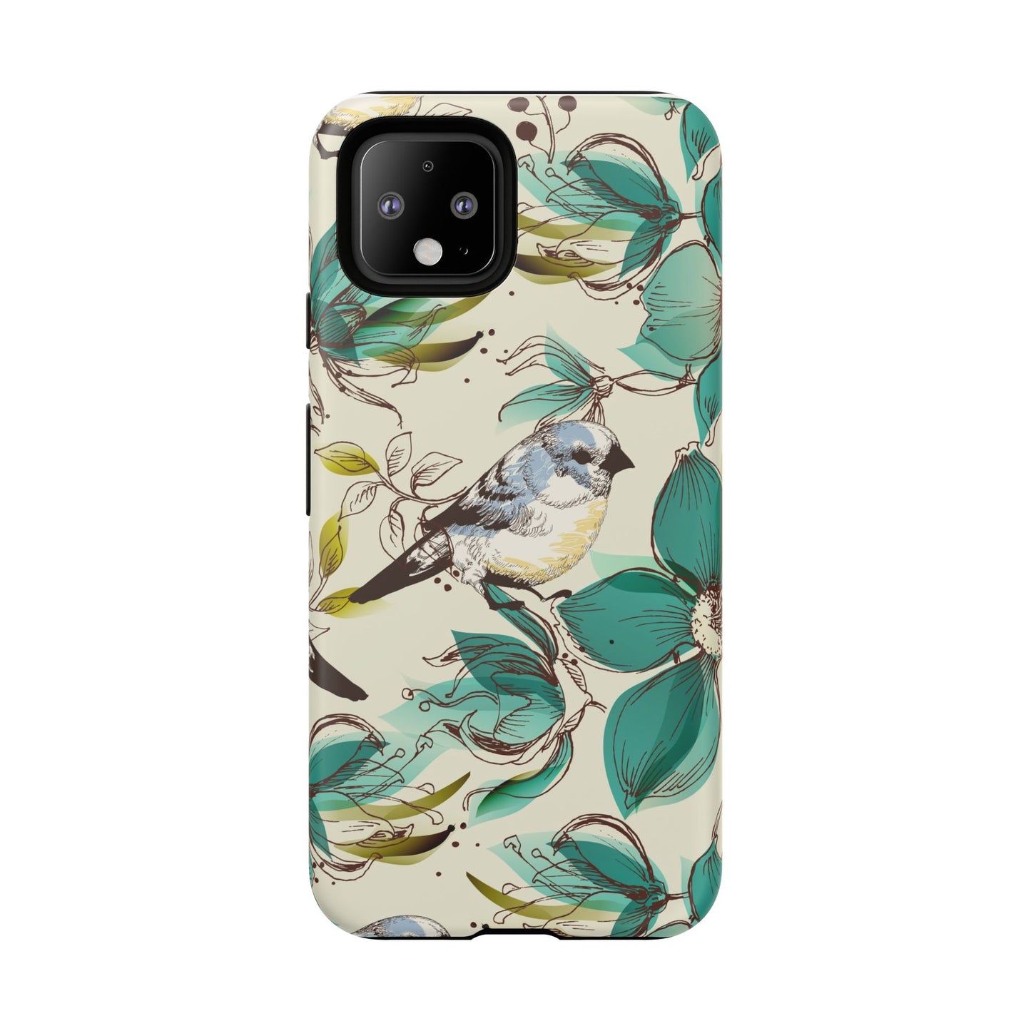 Floral Bird Phone Case - Tough Cases for Nature Lovers