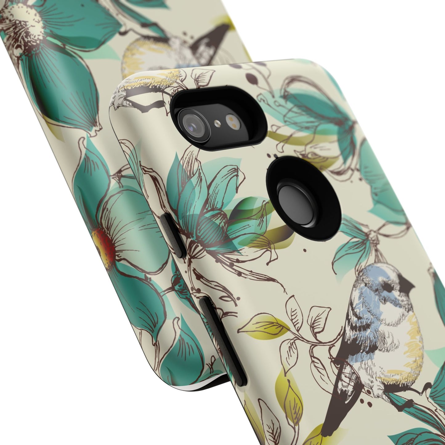 Floral Bird Phone Case - Tough Cases for Nature Lovers