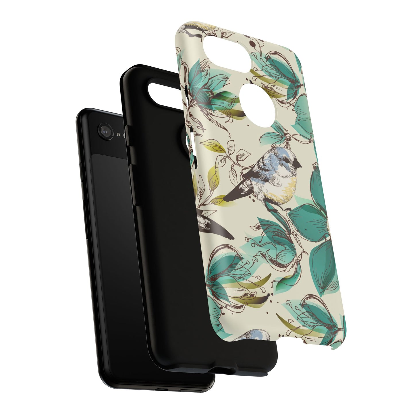 Floral Bird Phone Case - Tough Cases for Nature Lovers