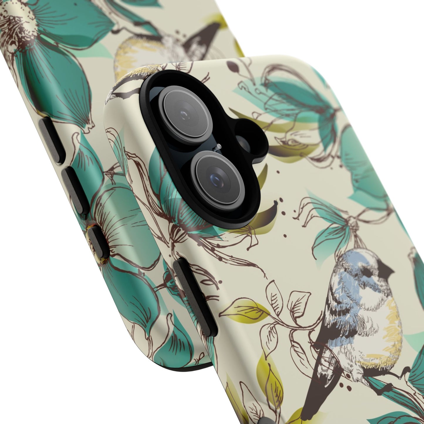 Floral Bird Phone Case - Tough Cases for Nature Lovers