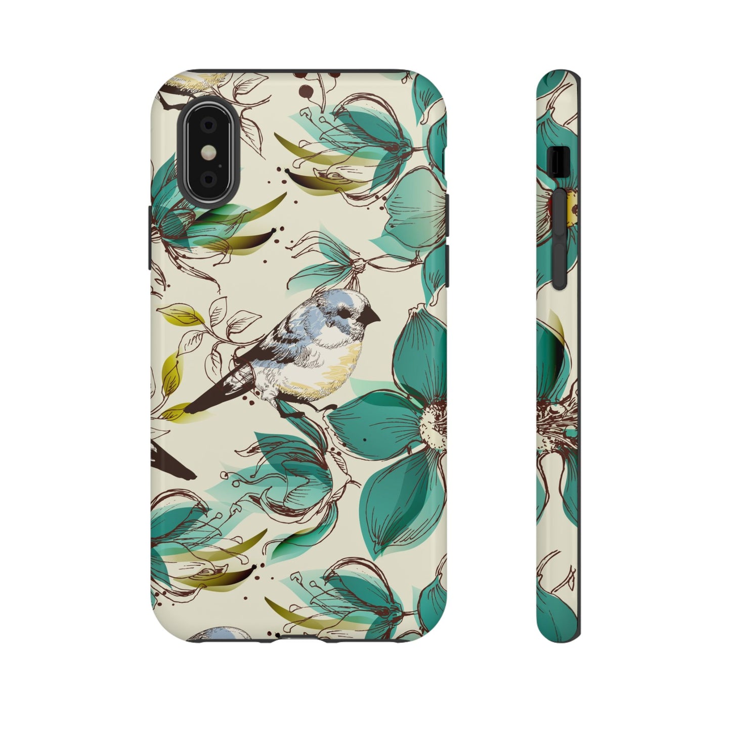 Floral Bird Phone Case - Tough Cases for Nature Lovers