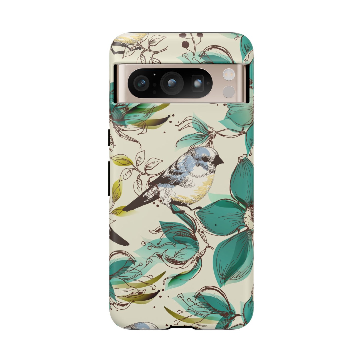 Floral Bird Phone Case - Tough Cases for Nature Lovers