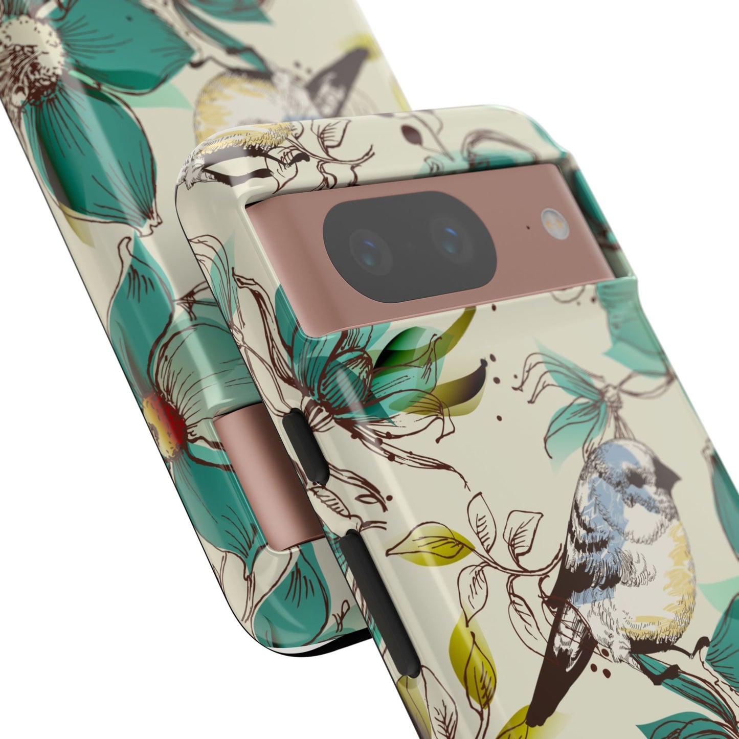 Floral Bird Phone Case - Tough Cases for Nature Lovers
