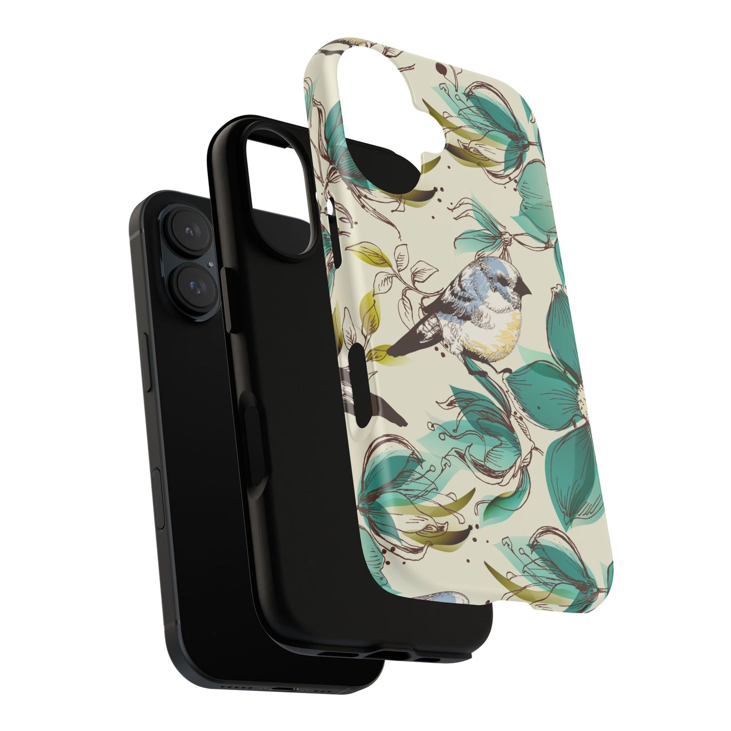 Floral Bird Phone Case - Tough Cases for Nature Lovers
