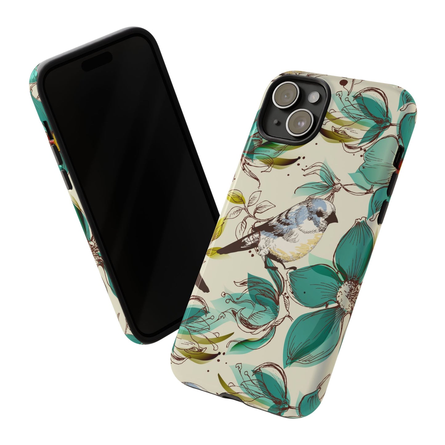 Floral Bird Phone Case - Tough Cases for Nature Lovers