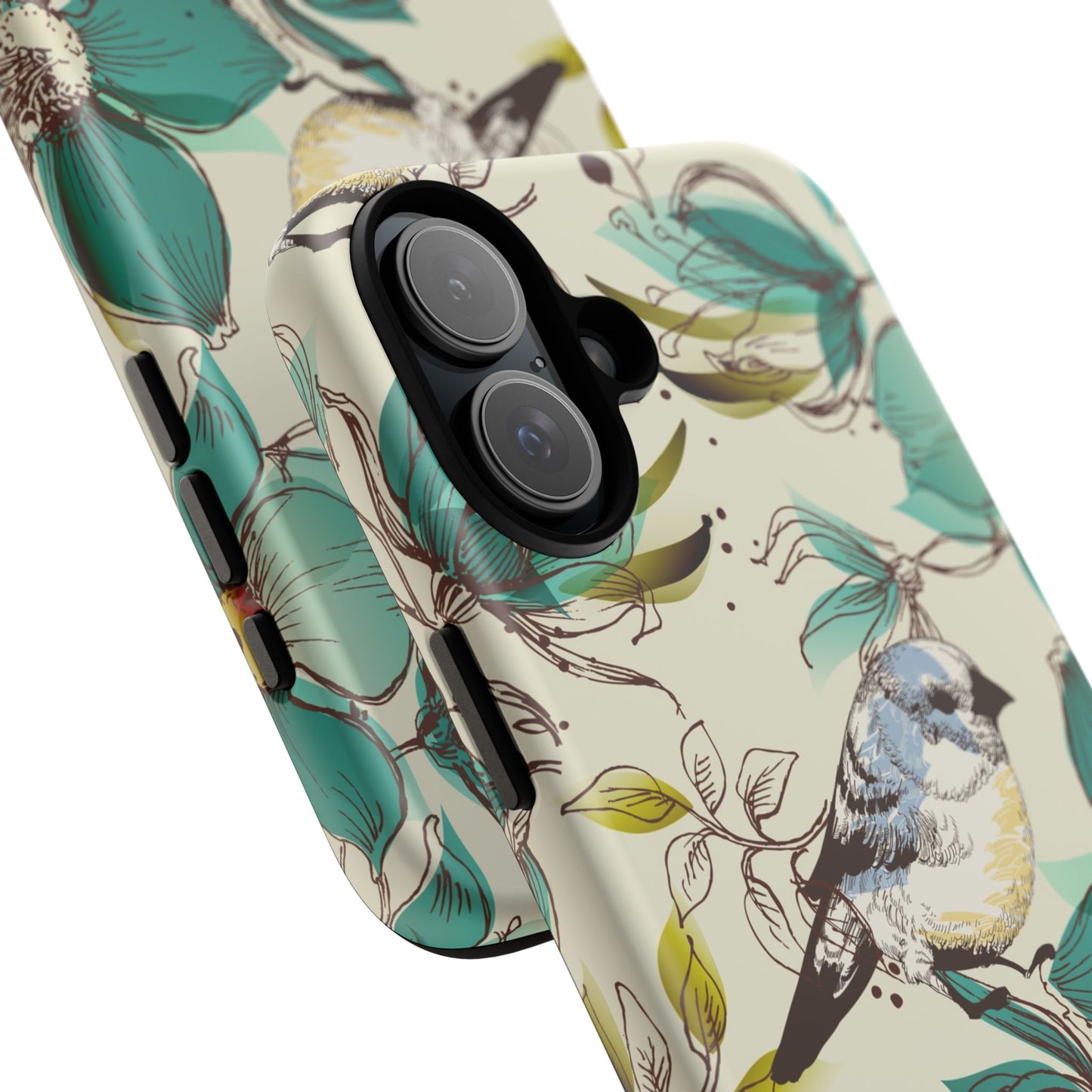 Floral Bird Phone Case - Tough Cases for Nature Lovers