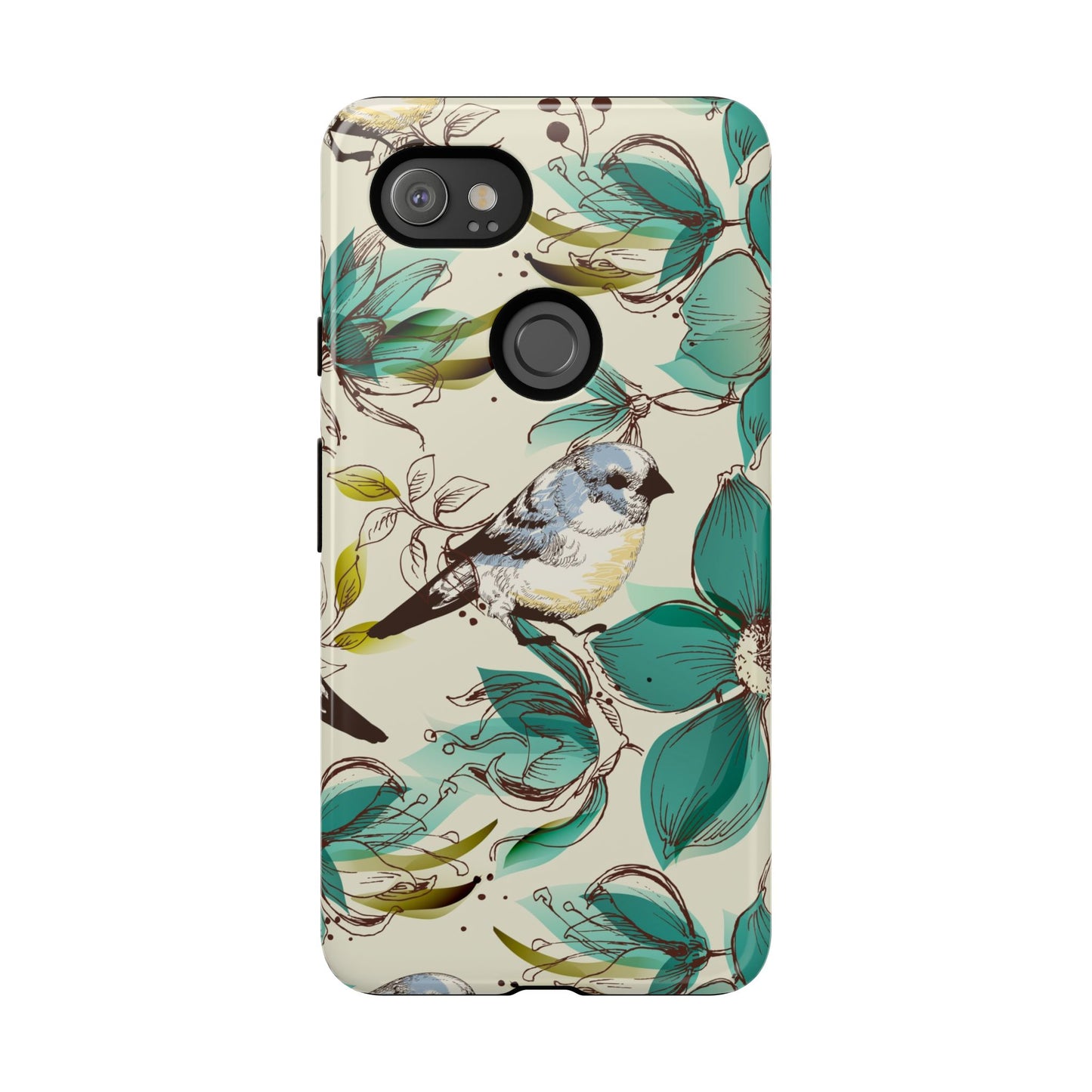 Floral Bird Phone Case - Tough Cases for Nature Lovers