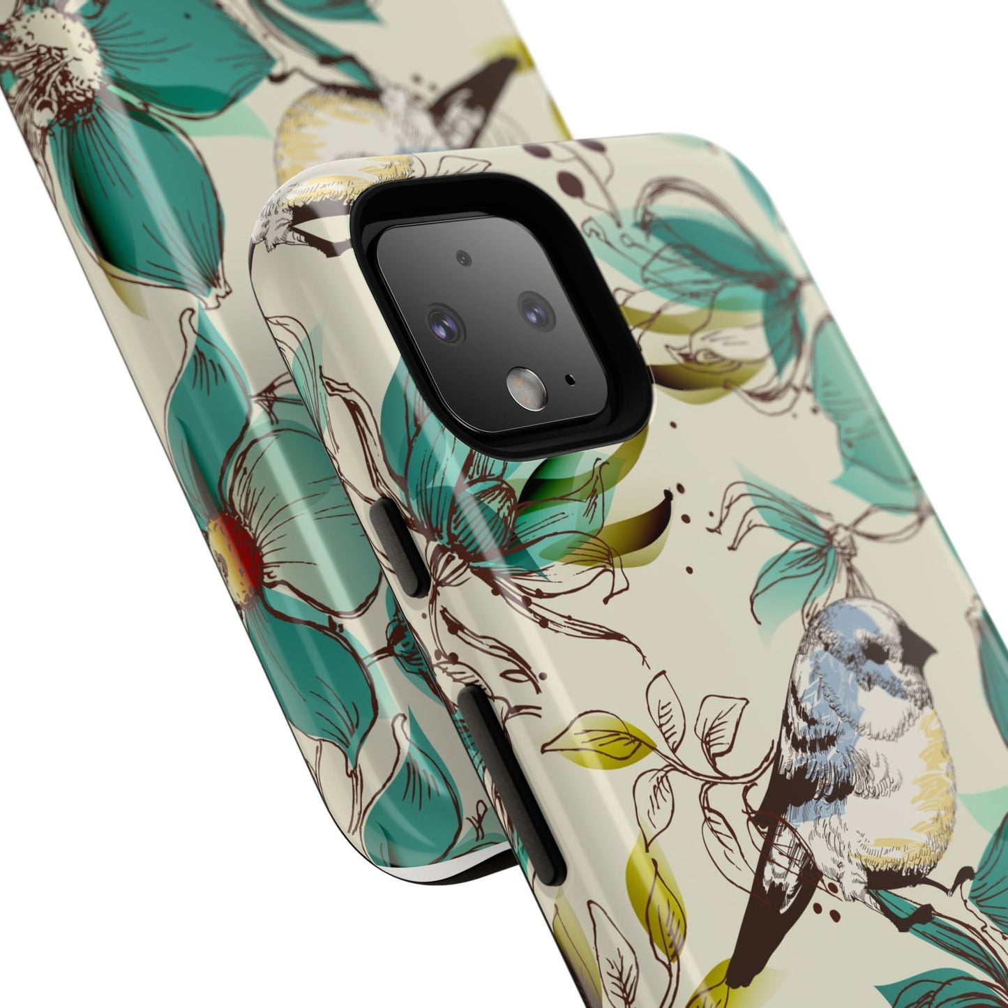 Floral Bird Phone Case - Tough Cases for Nature Lovers