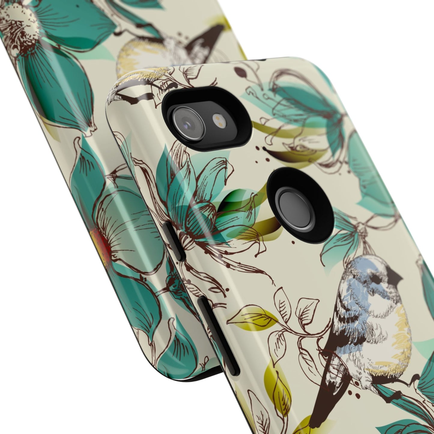 Floral Bird Phone Case - Tough Cases for Nature Lovers