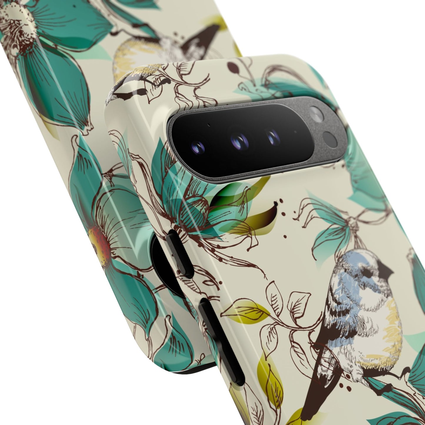 Floral Bird Phone Case - Tough Cases for Nature Lovers