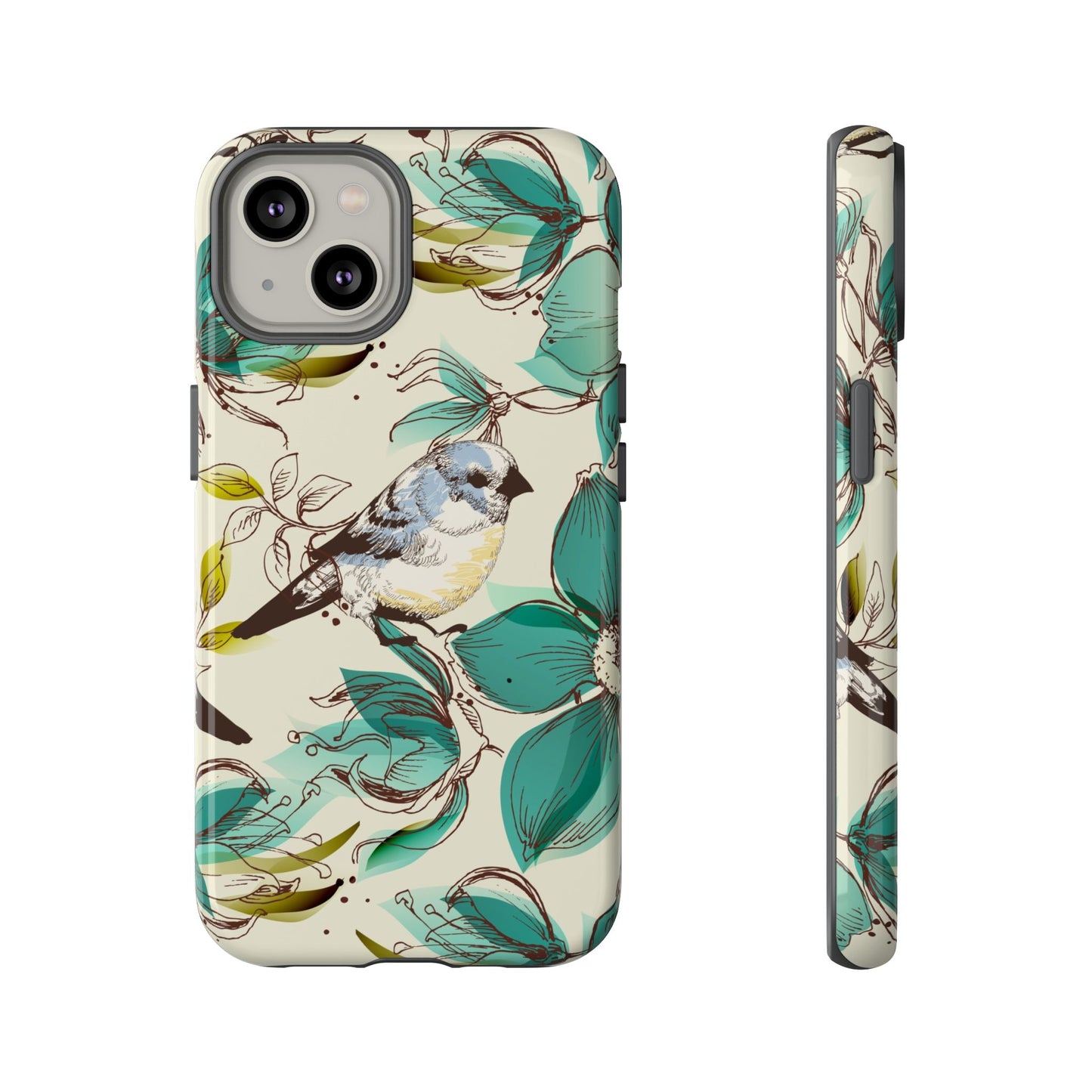 Floral Bird Phone Case - Tough Cases for Nature Lovers