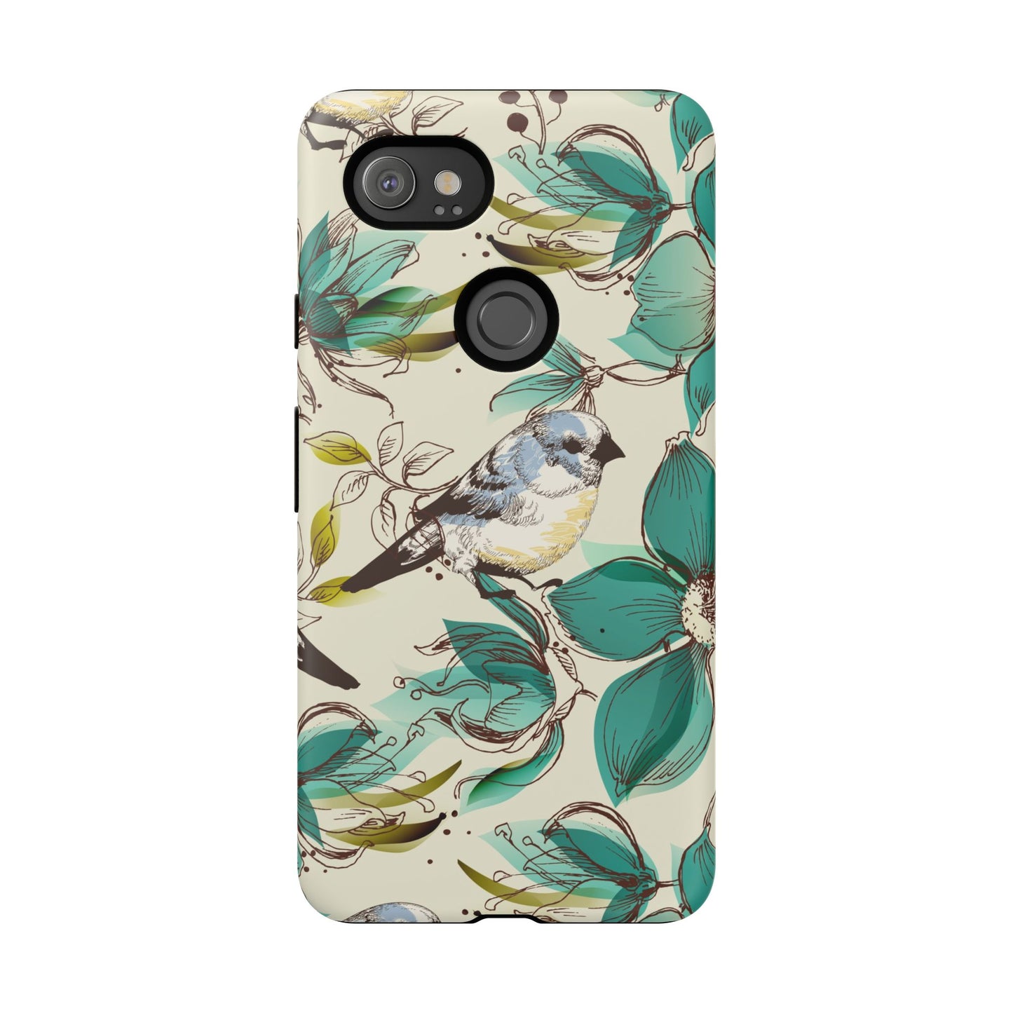 Floral Bird Phone Case - Tough Cases for Nature Lovers