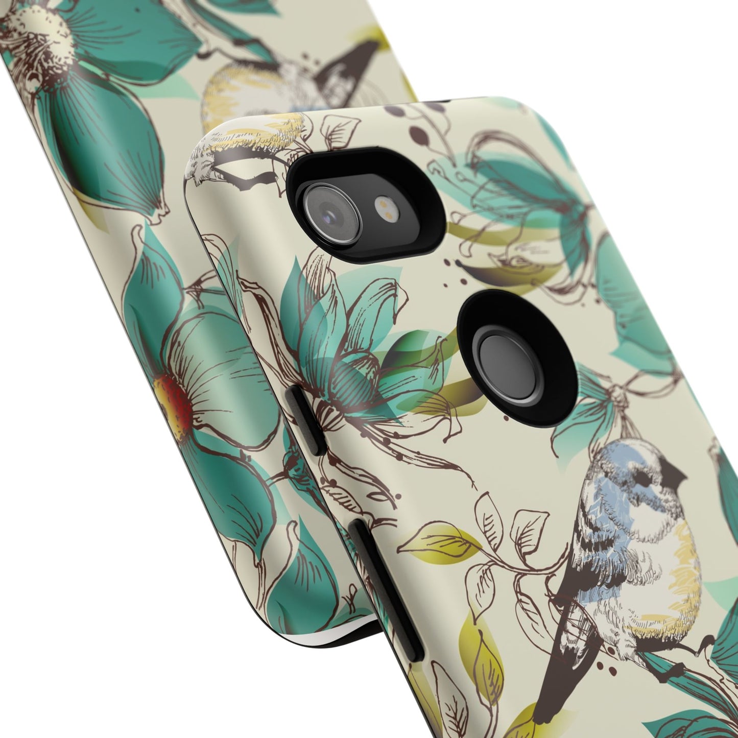 Floral Bird Phone Case - Tough Cases for Nature Lovers