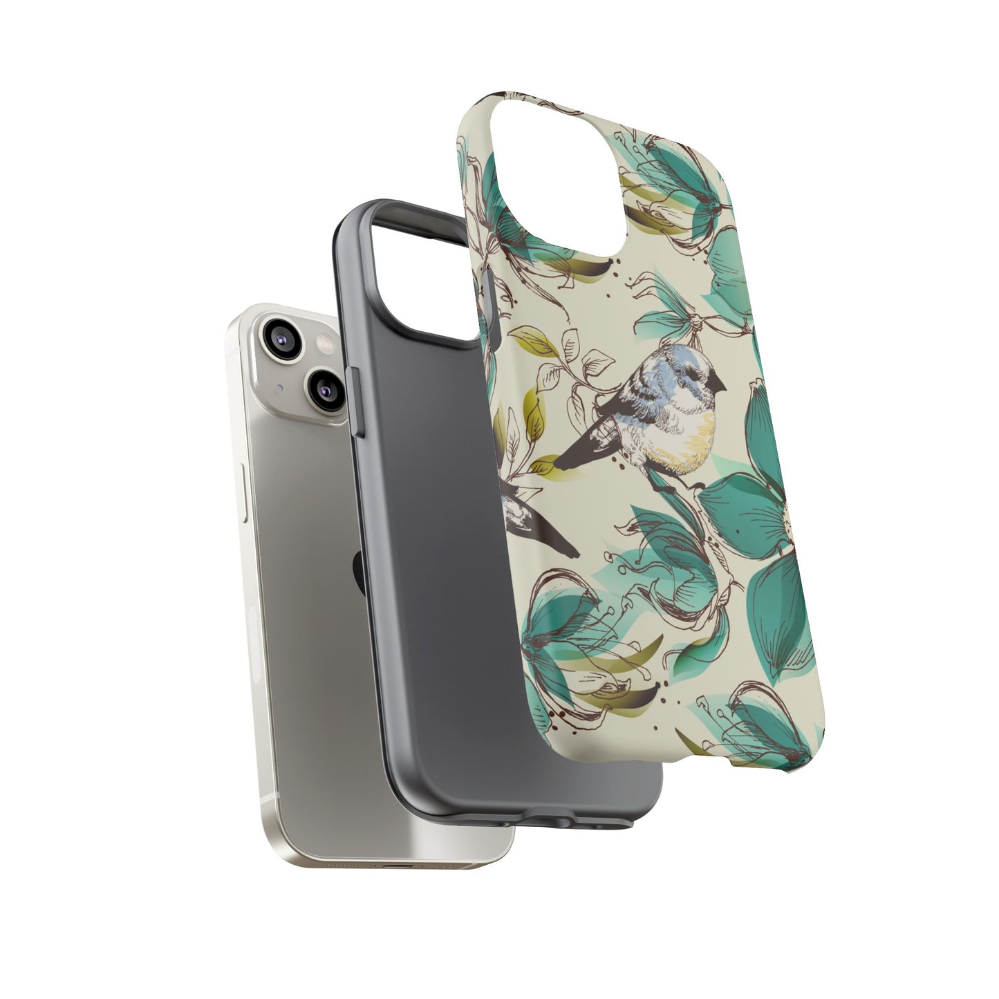 Floral Bird Phone Case - Tough Cases for Nature Lovers