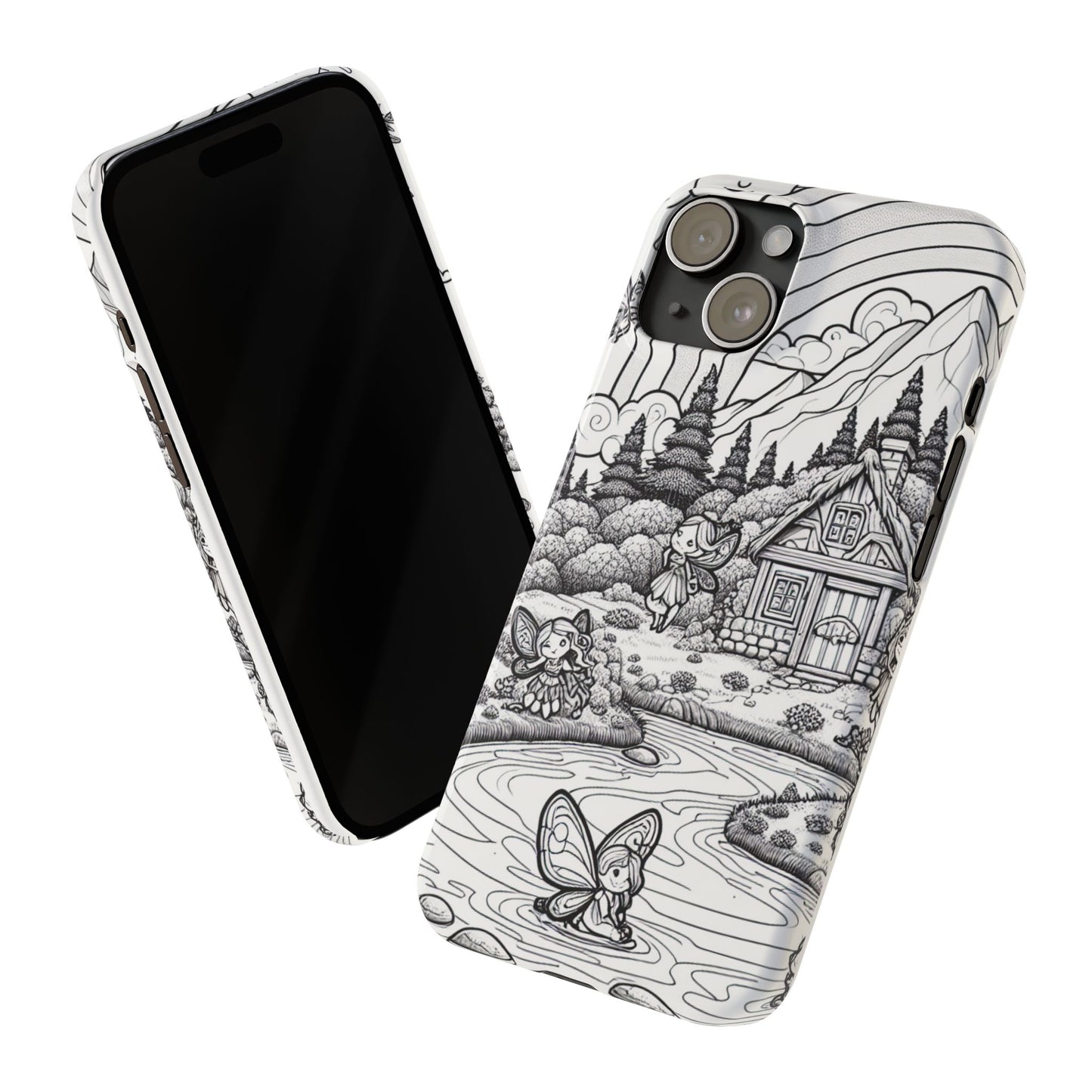 Enchanted Forest Slim Phone Case - Whimsical Nature Design for Nature Lovers
