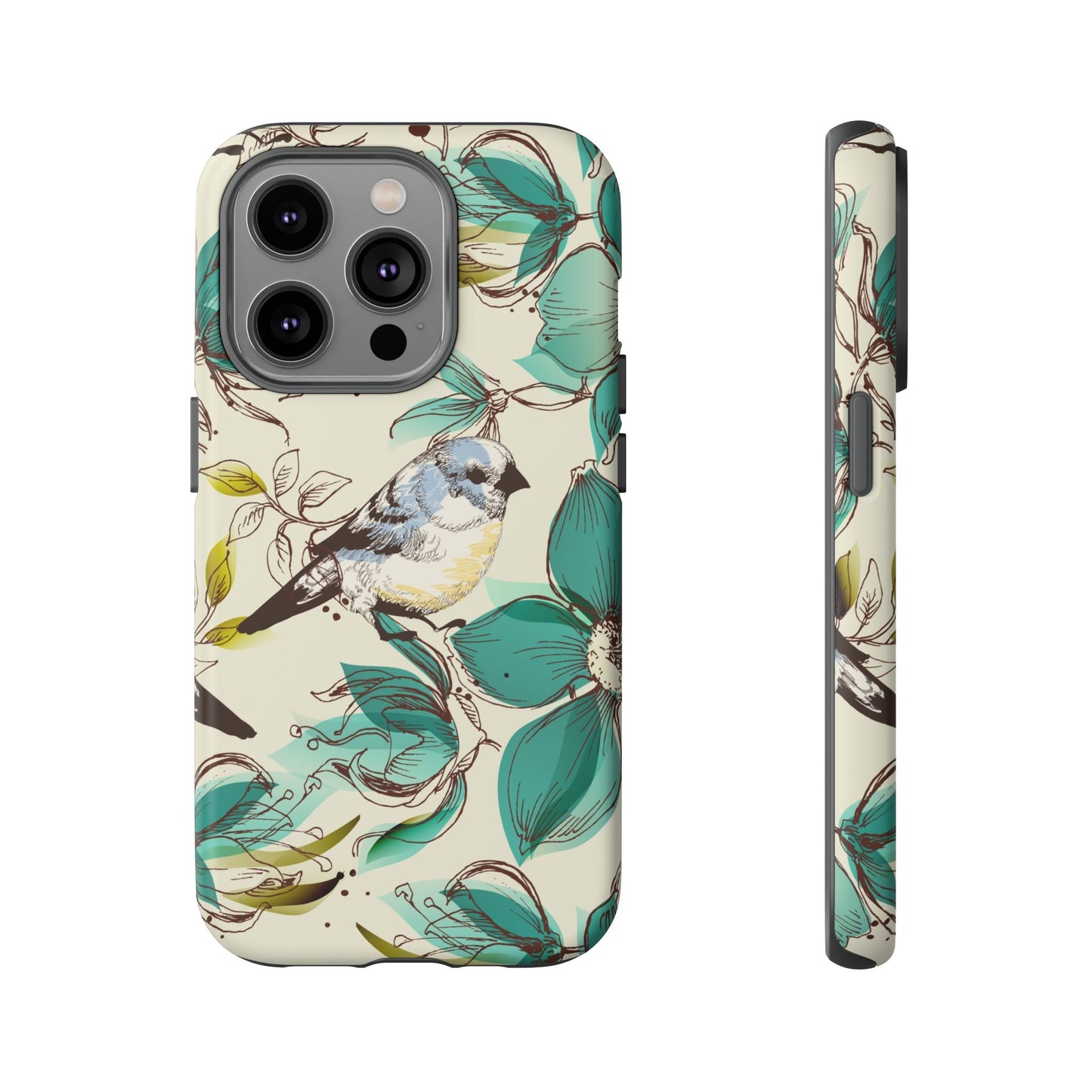 Floral Bird Phone Case - Tough Cases for Nature Lovers
