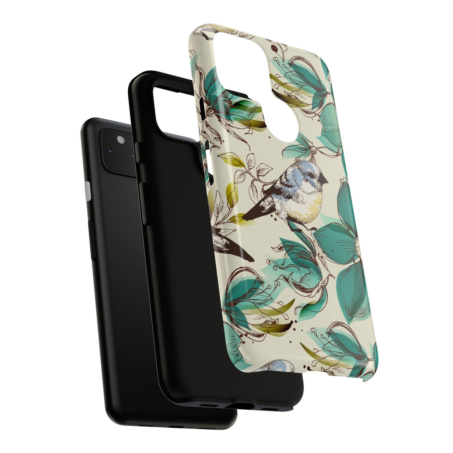 Floral Bird Phone Case - Tough Cases for Nature Lovers