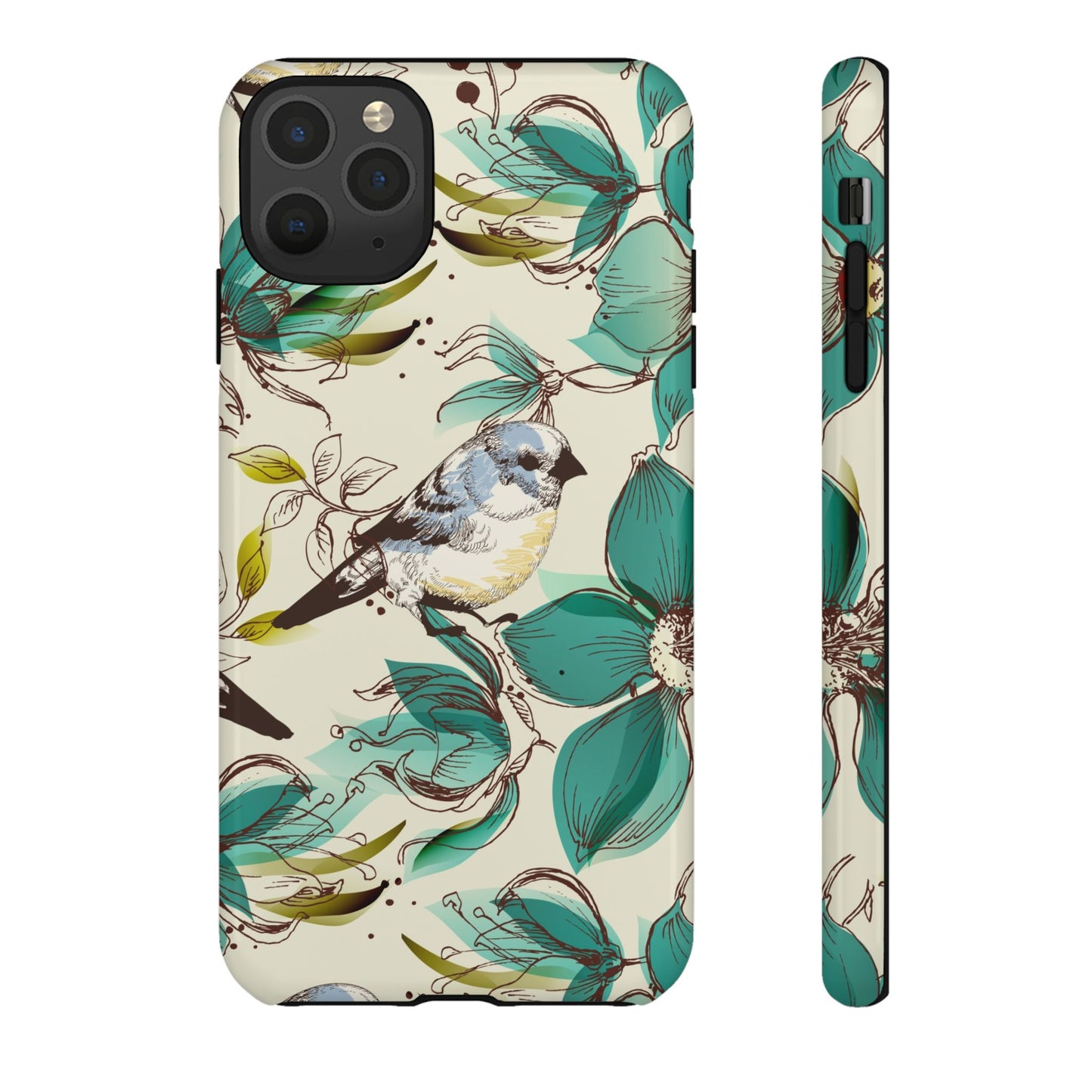 Floral Bird Phone Case - Tough Cases for Nature Lovers