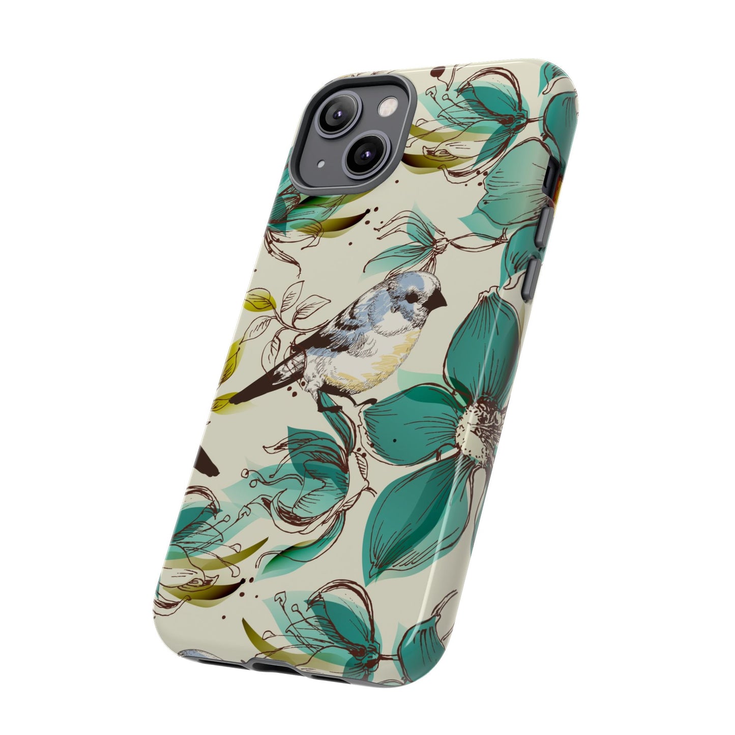 Floral Bird Phone Case - Tough Cases for Nature Lovers