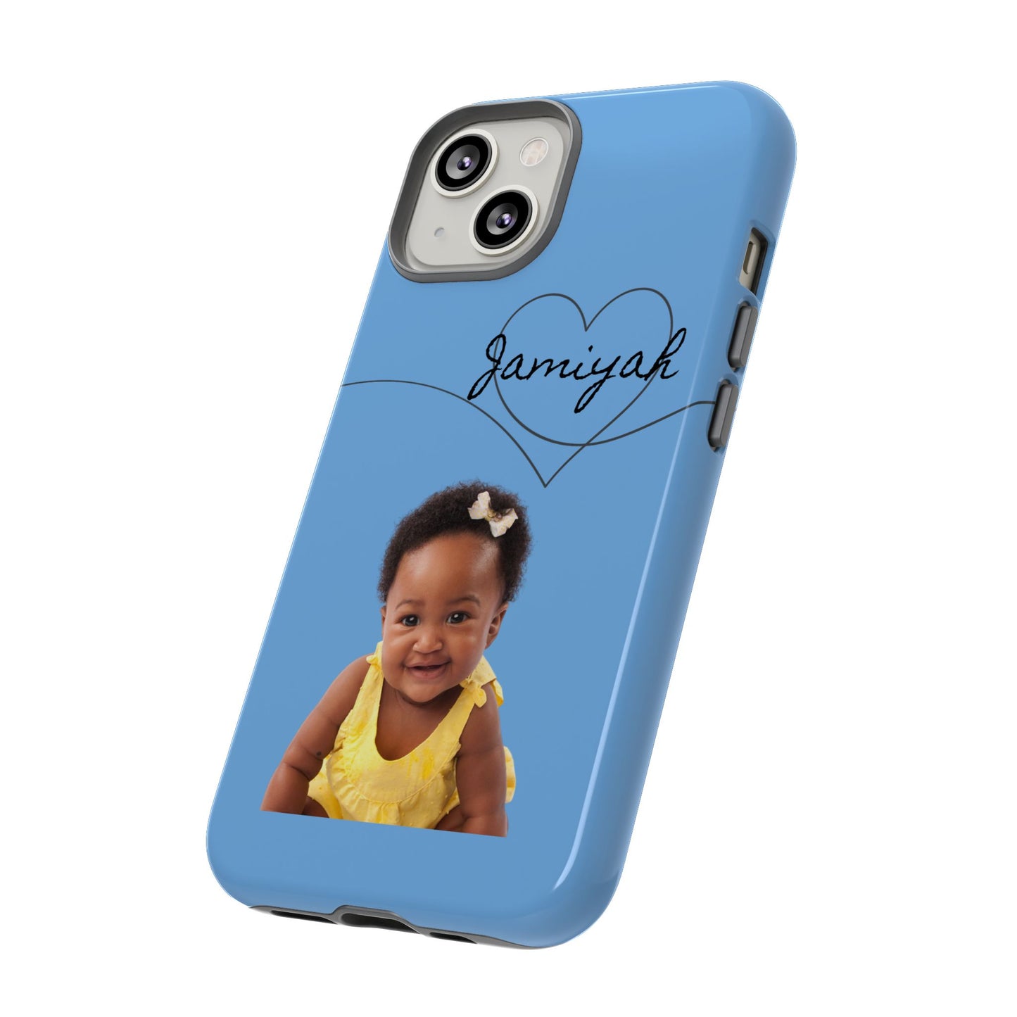 Personalized Tough Case with Heart Design - Custom Phone Cover for Kids