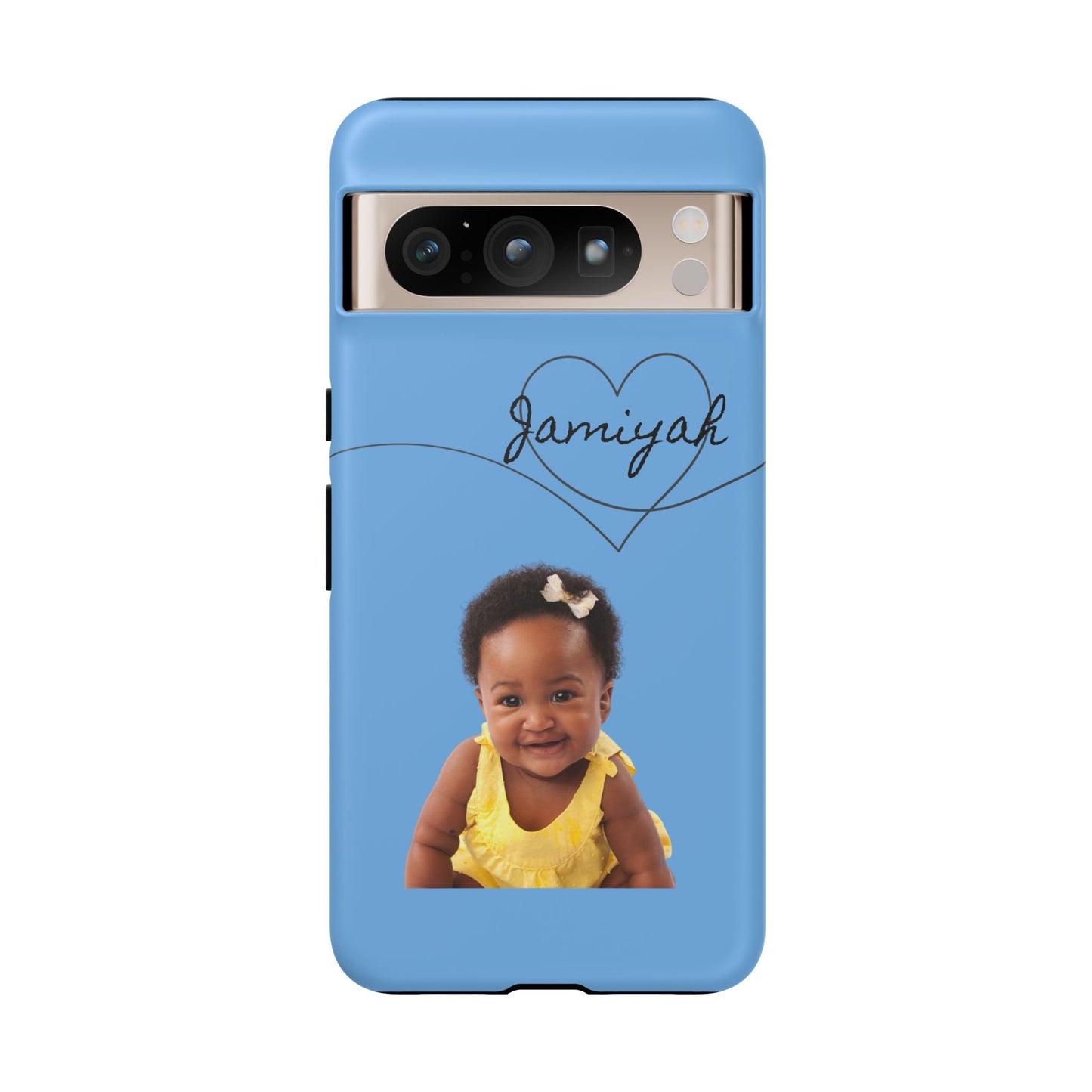 Personalized Tough Case with Heart Design - Custom Phone Cover for Kids