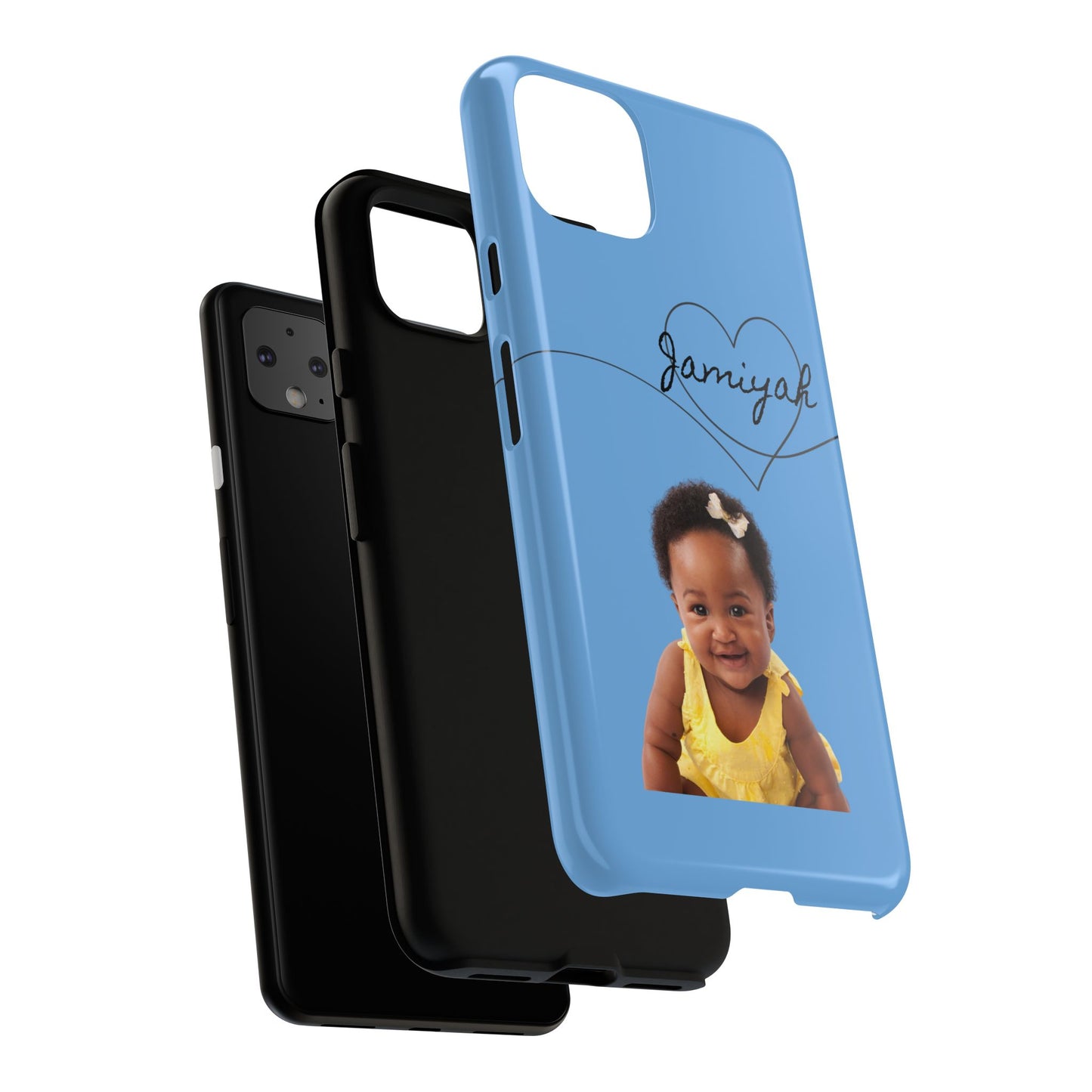 Personalized Tough Case with Heart Design - Custom Phone Cover for Kids