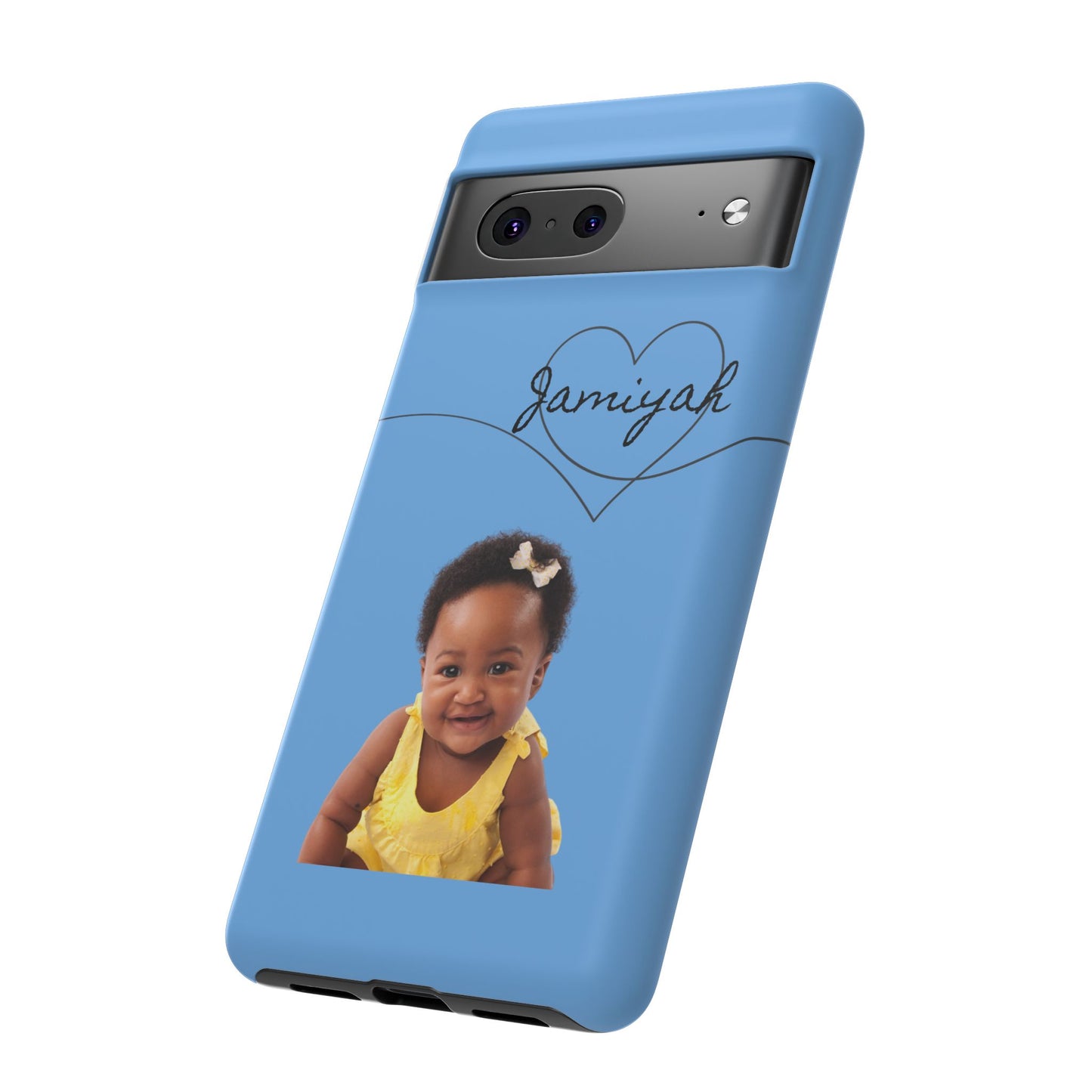 Personalized Tough Case with Heart Design - Custom Phone Cover for Kids